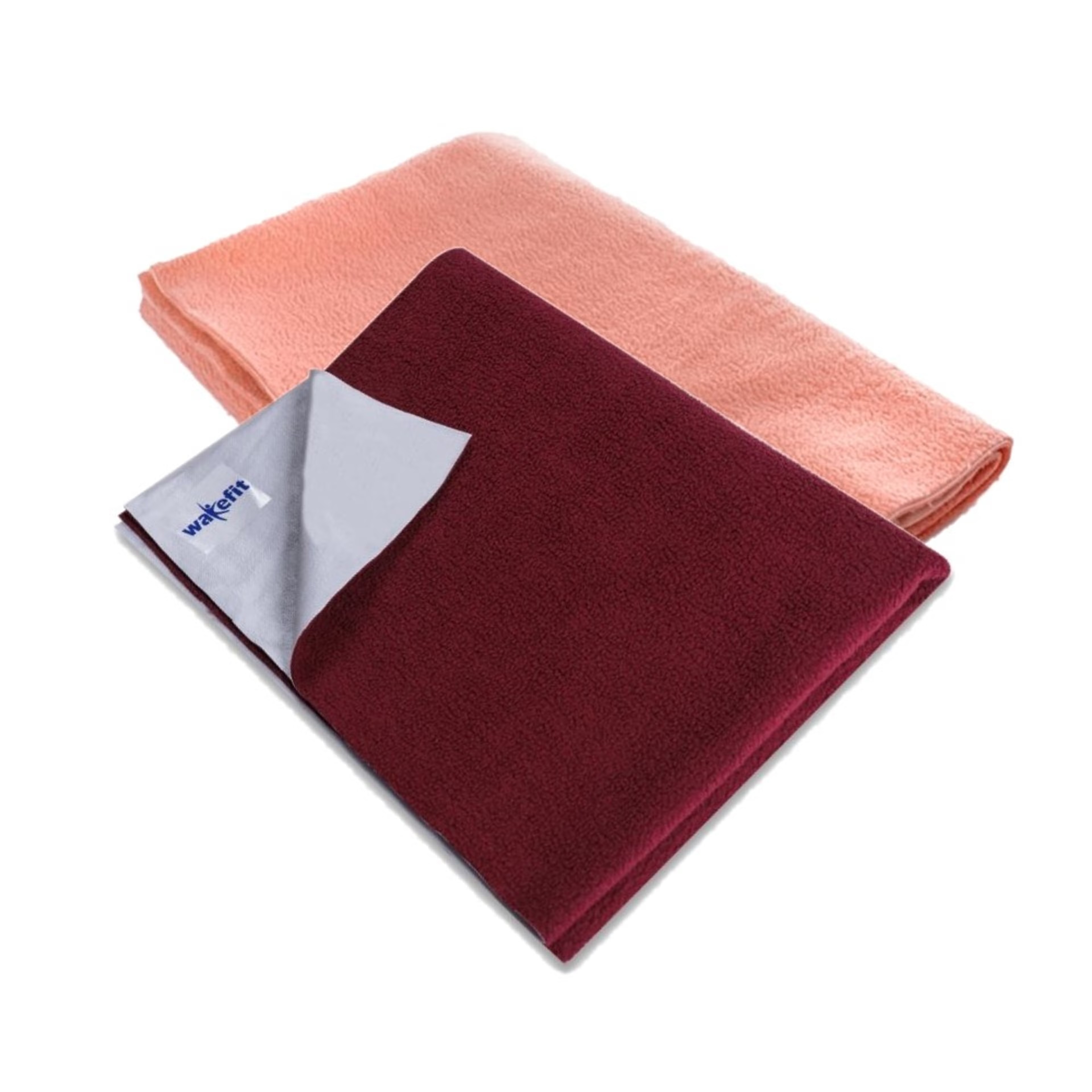 Home 25 Wakefit Daffy Waterproof Dry Sheets - Large (1.40m x 1.00m) (Orange and Maroon ) (Set of 2) Large, Set of 2, Maroon & Orange