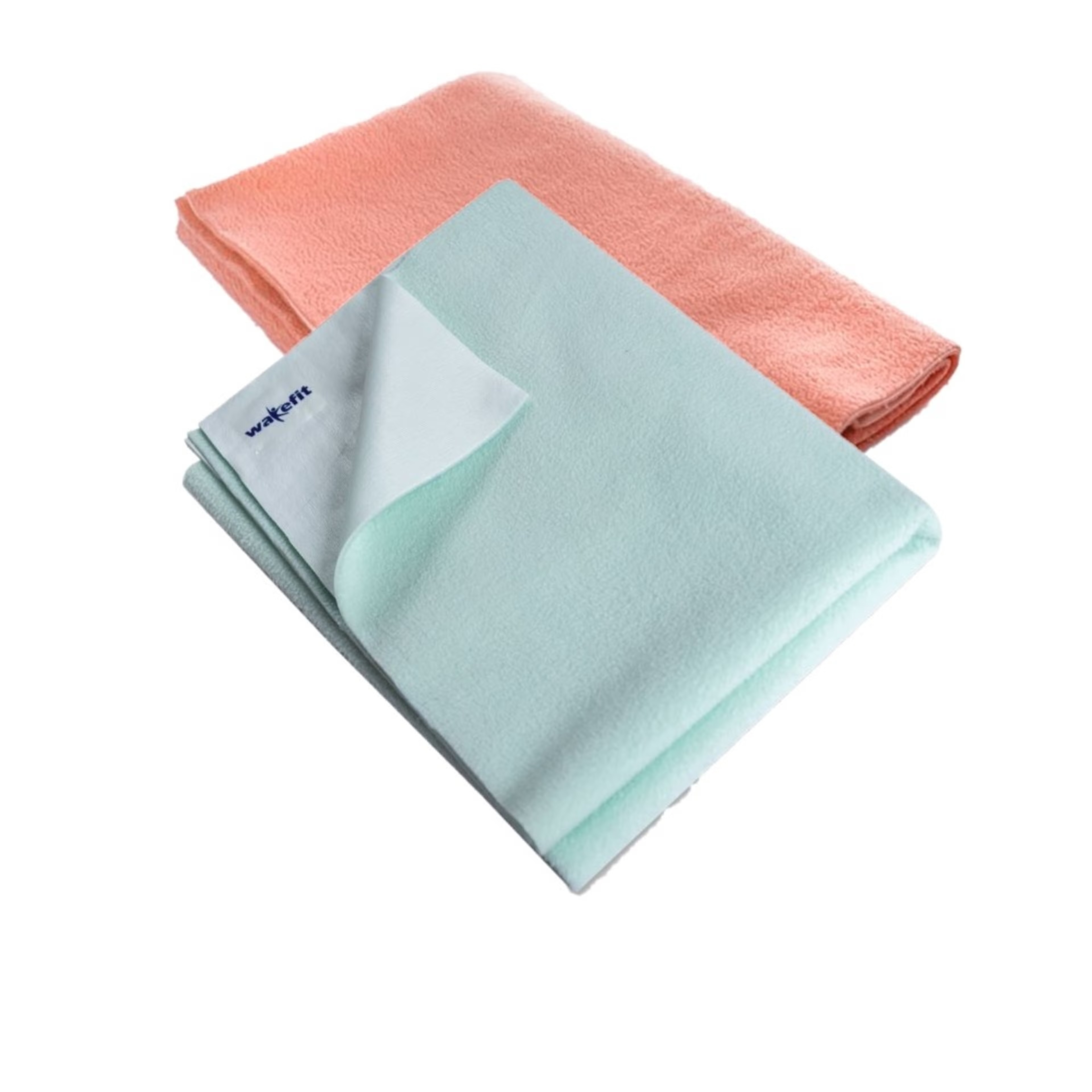 Wakefit Daffy Waterproof Dry Sheets - Large (1.40m x 1.00m) (Orange and SeaGreen ) (Set of 2) Large, Set of 2, Orange & Sea Green