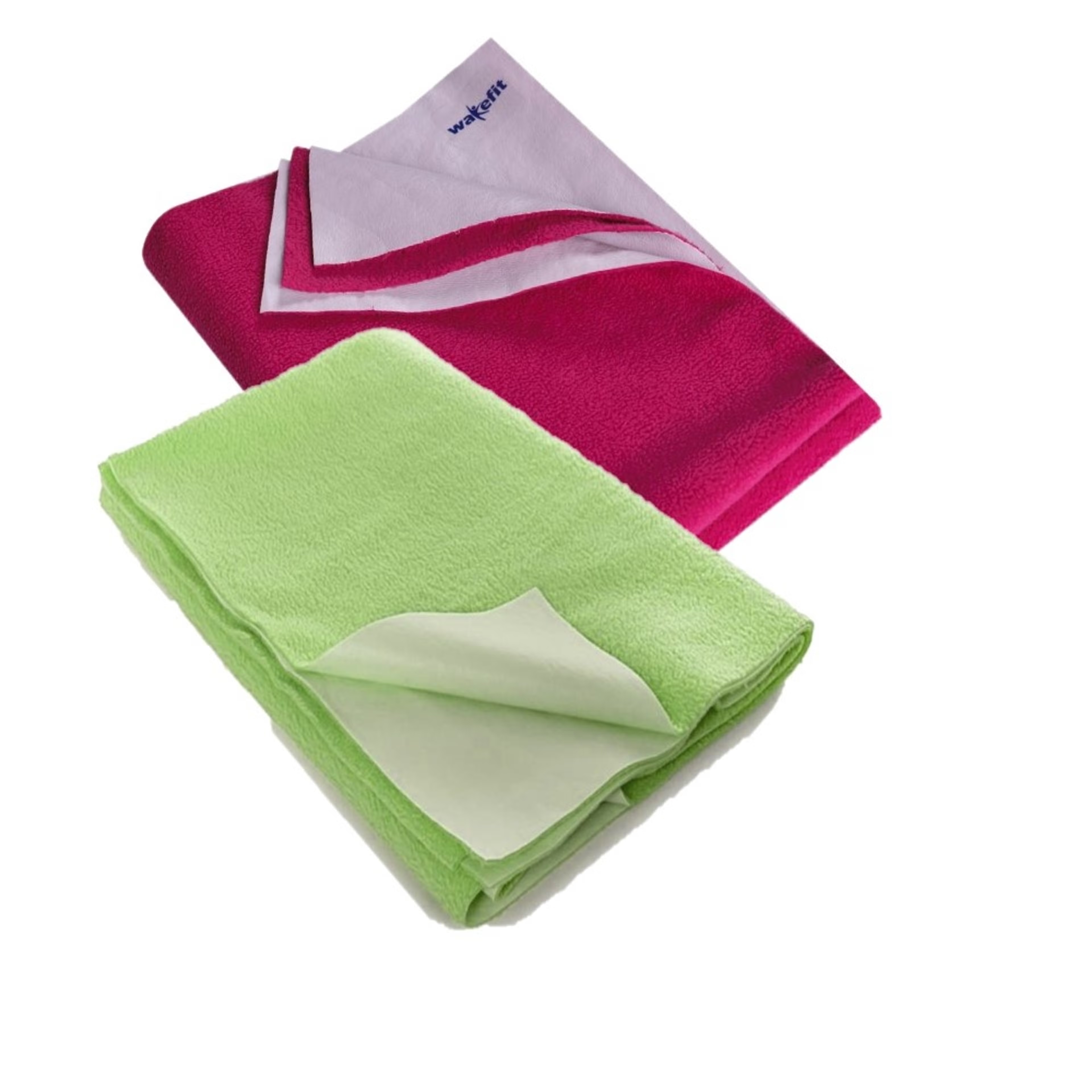 Home 28 Wakefit Daffy Waterproof Dry Sheets - Medium (1.00m x70cm) (PistaGreen and Magenta ) (Set of 2) Medium, Set of 2, Pista Green & Magenta