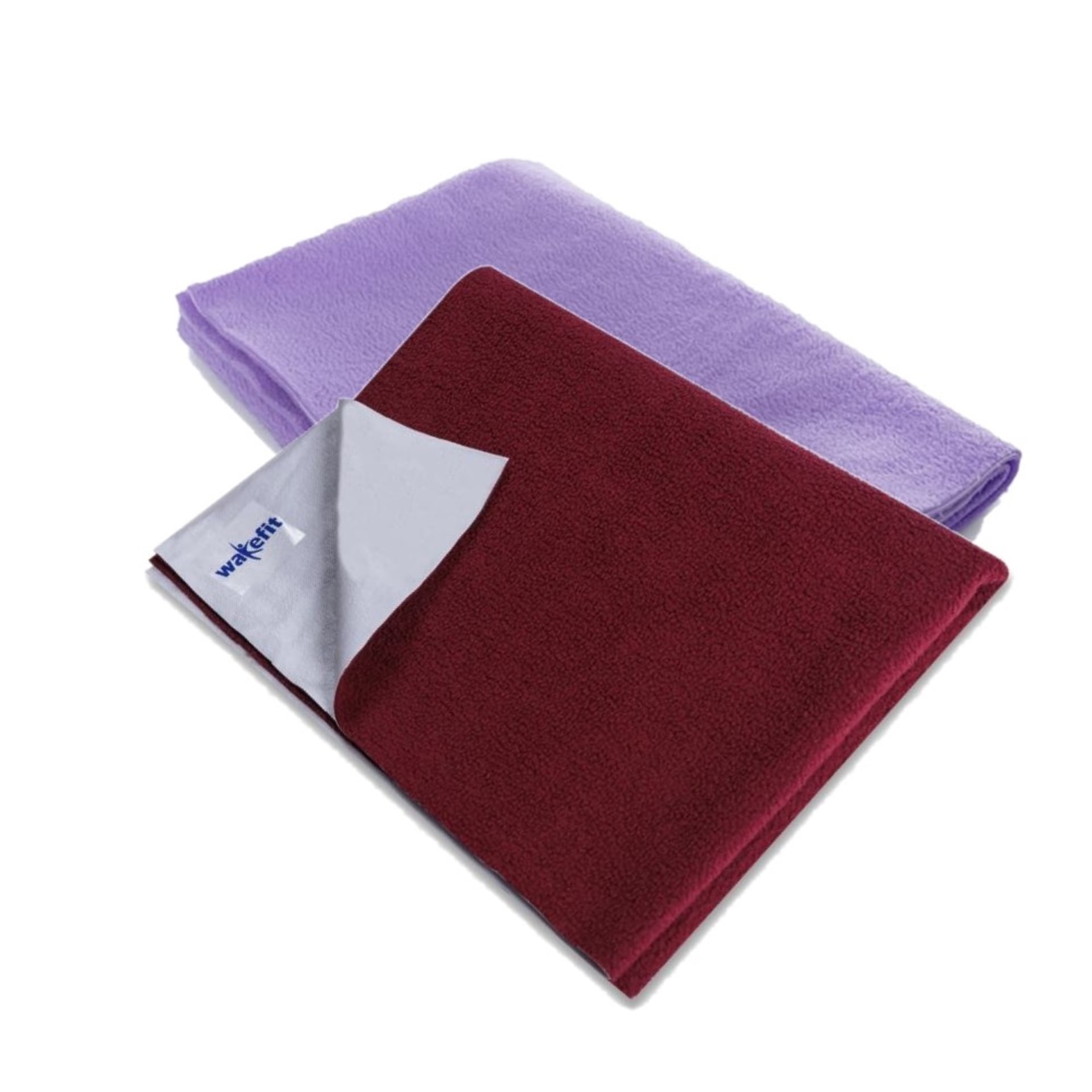 Wakefit Daffy Waterproof Dry Sheets - Medium (1.00m x70cm) (Violet and Maroon ) (Set of 2) Medium, Set of 2, Maroon & Violet