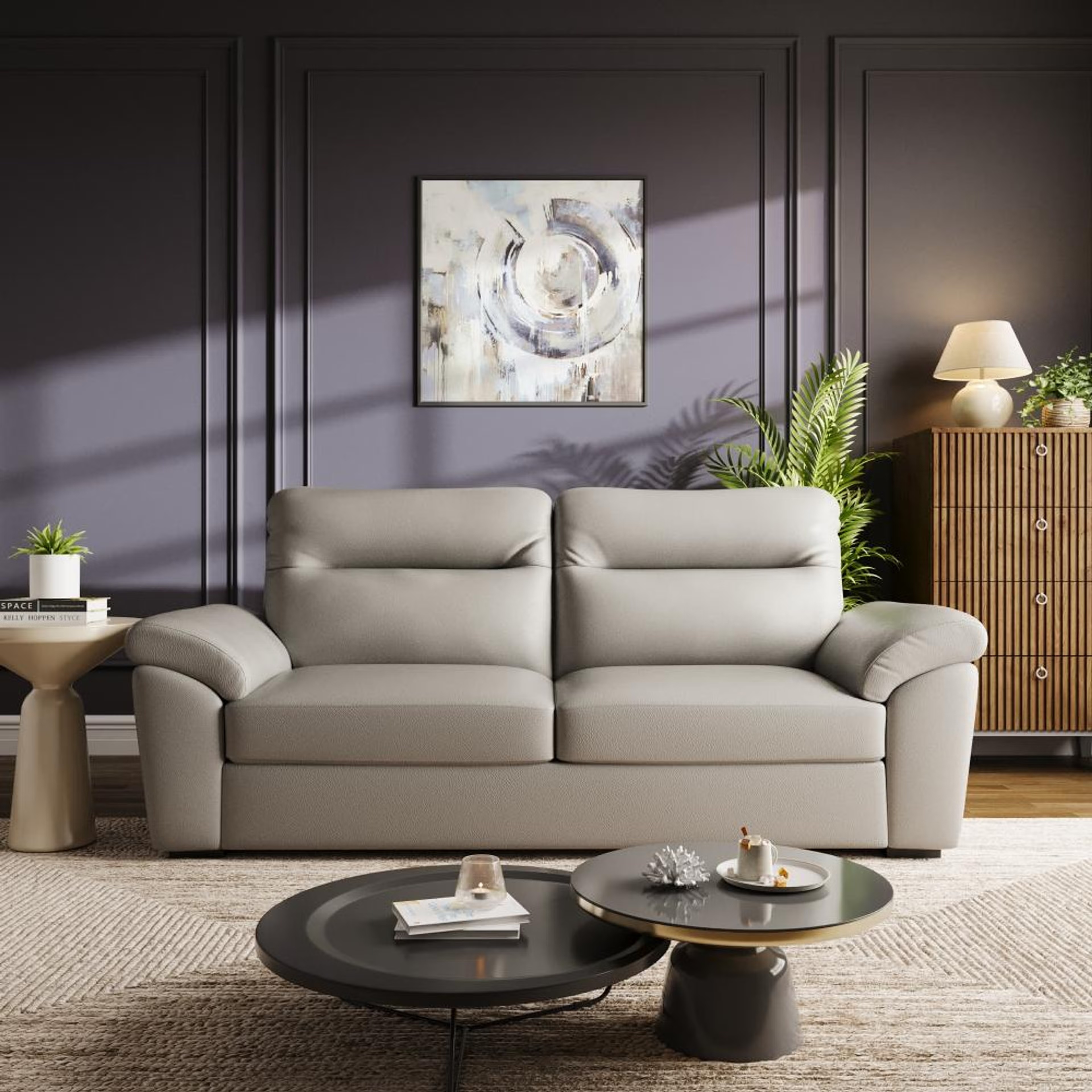 Wakefit Lounger Sofa - Three Seater Regular, Three Seater, Leatherette Cappuccino