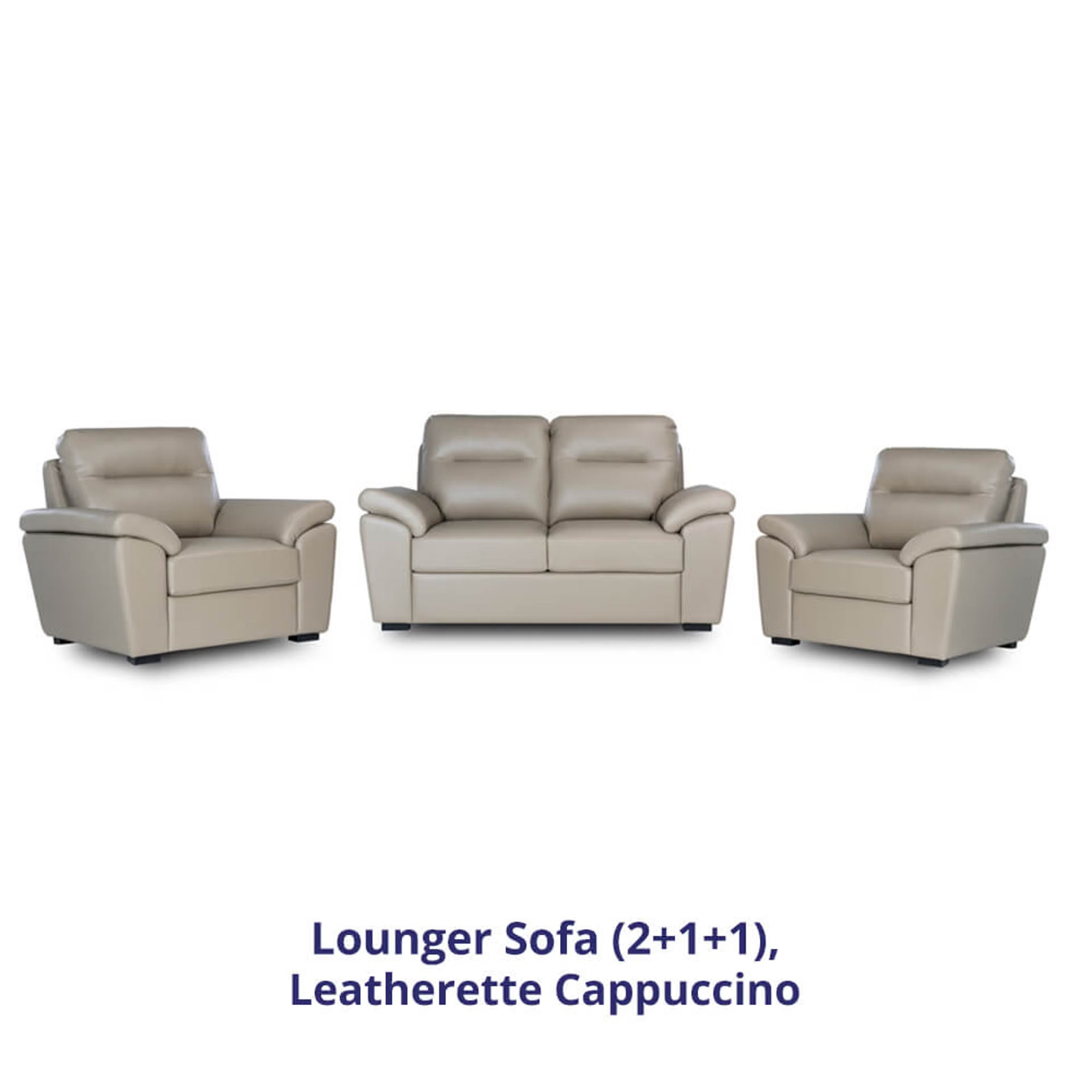 Home 30 Wakefit Lounger Sofa Set (2+1+1) Regular, Set (2+1+1), Leatherette Cappuccino