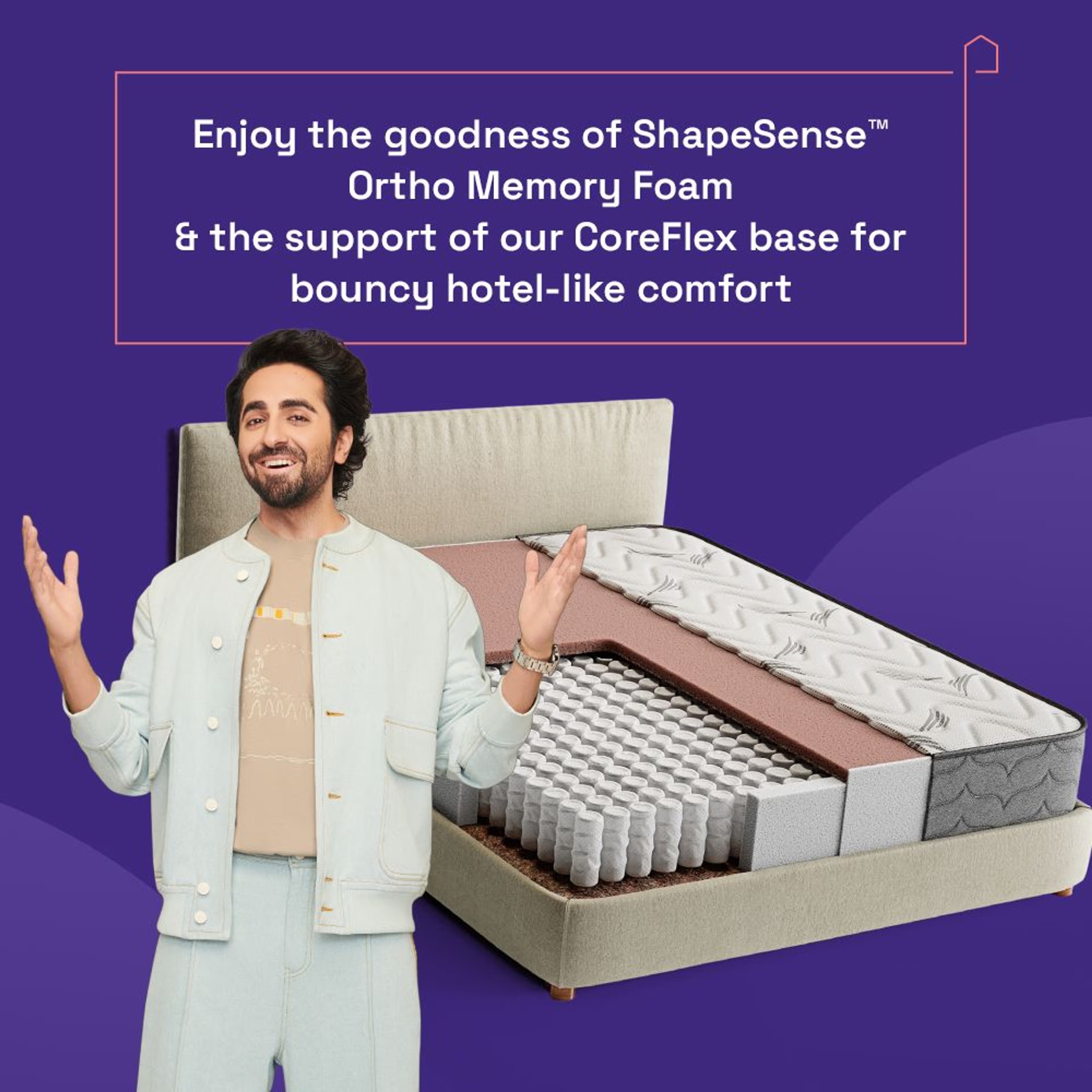 Wakefit Elevate Pocket Spring Mattress with Memory Foam Custom - 96" x 48" x 6" - 2.44m x 1.22m x 15.2cm