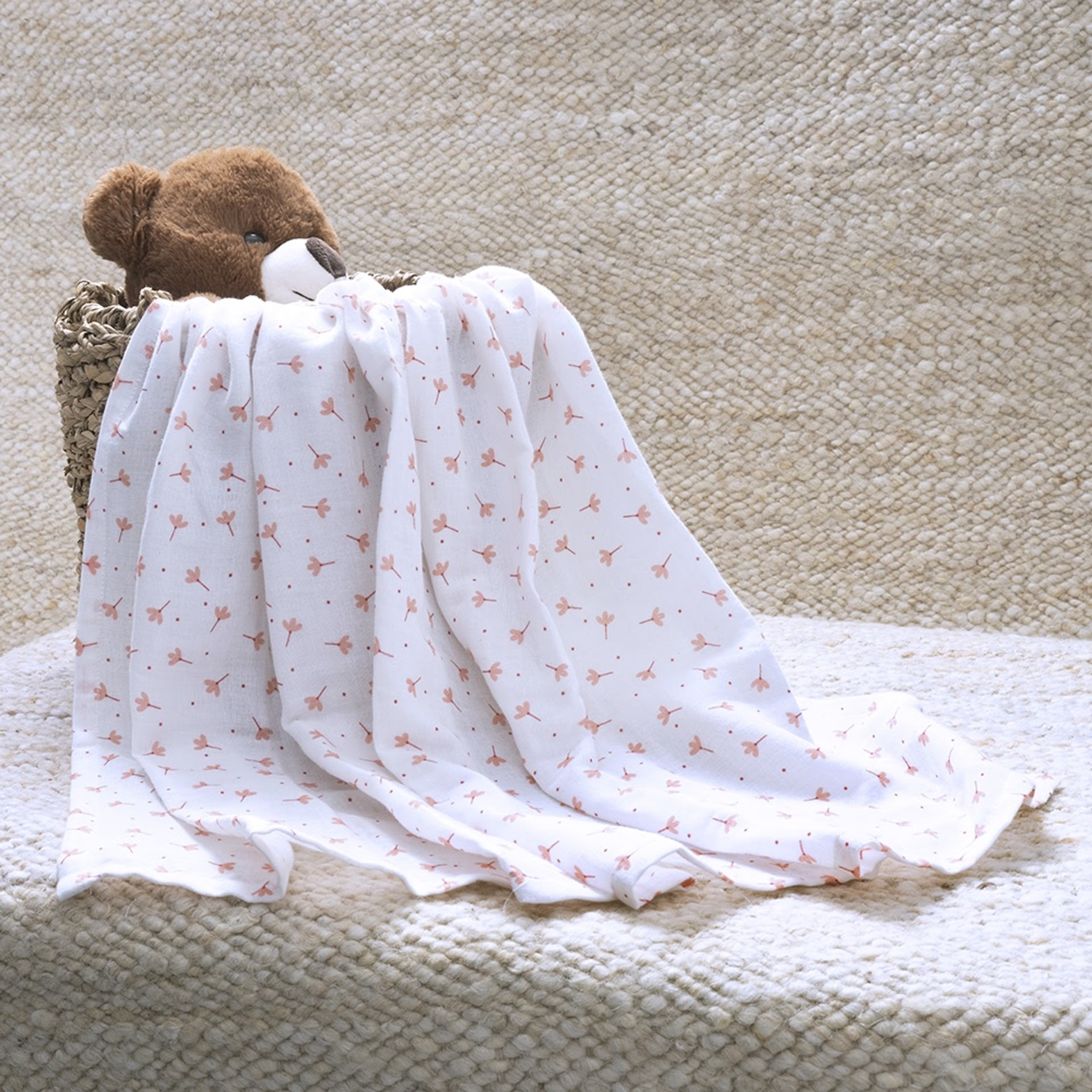Home 37 Wakefit Baby Wrap Muslin Cloth -Mimi ( Small , Set of two ) Set of 2, Small, Mimi