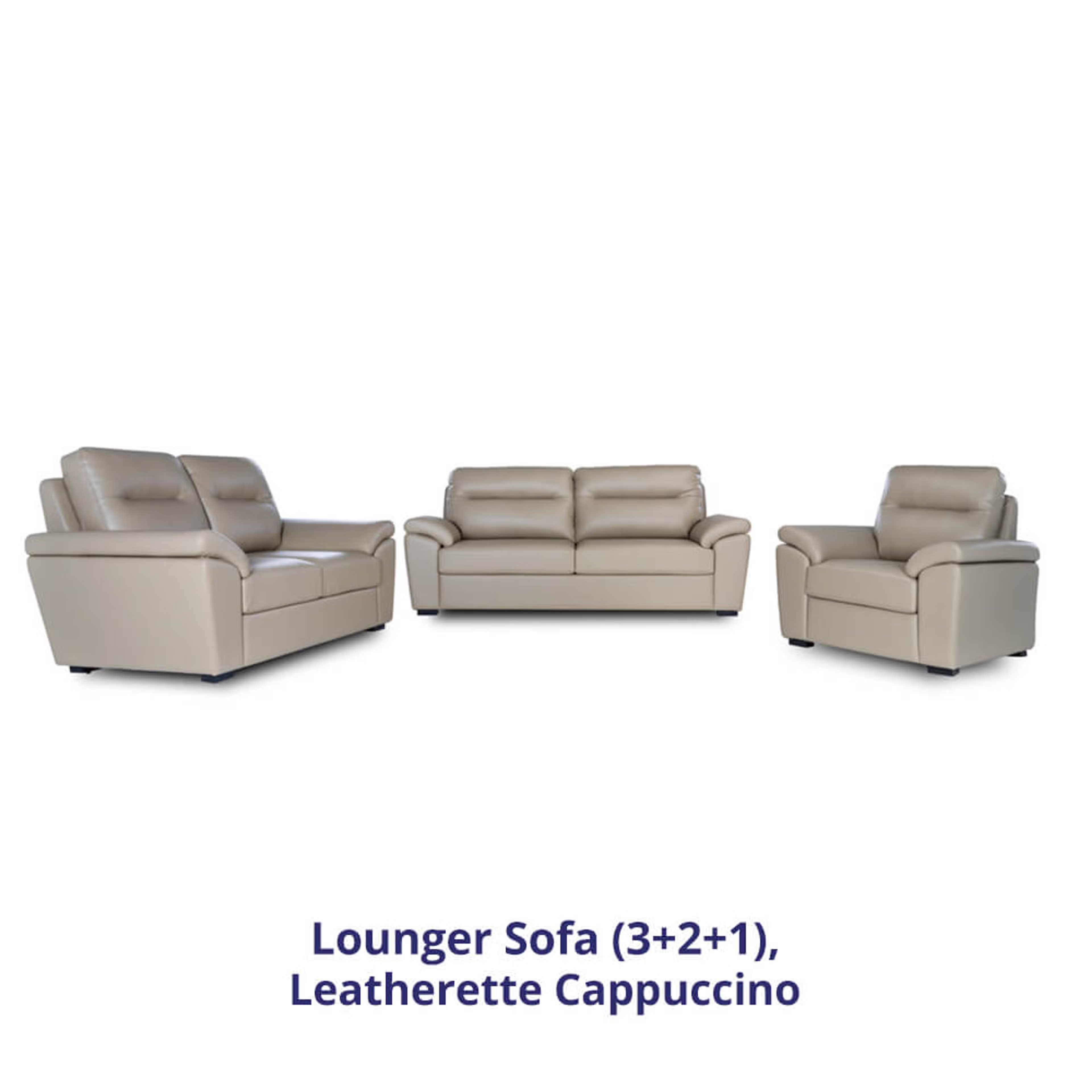Home 39 Wakefit Lounger Sofa Set (3+2+1) Regular, Set (3+2+1), Leatherette Cappuccino