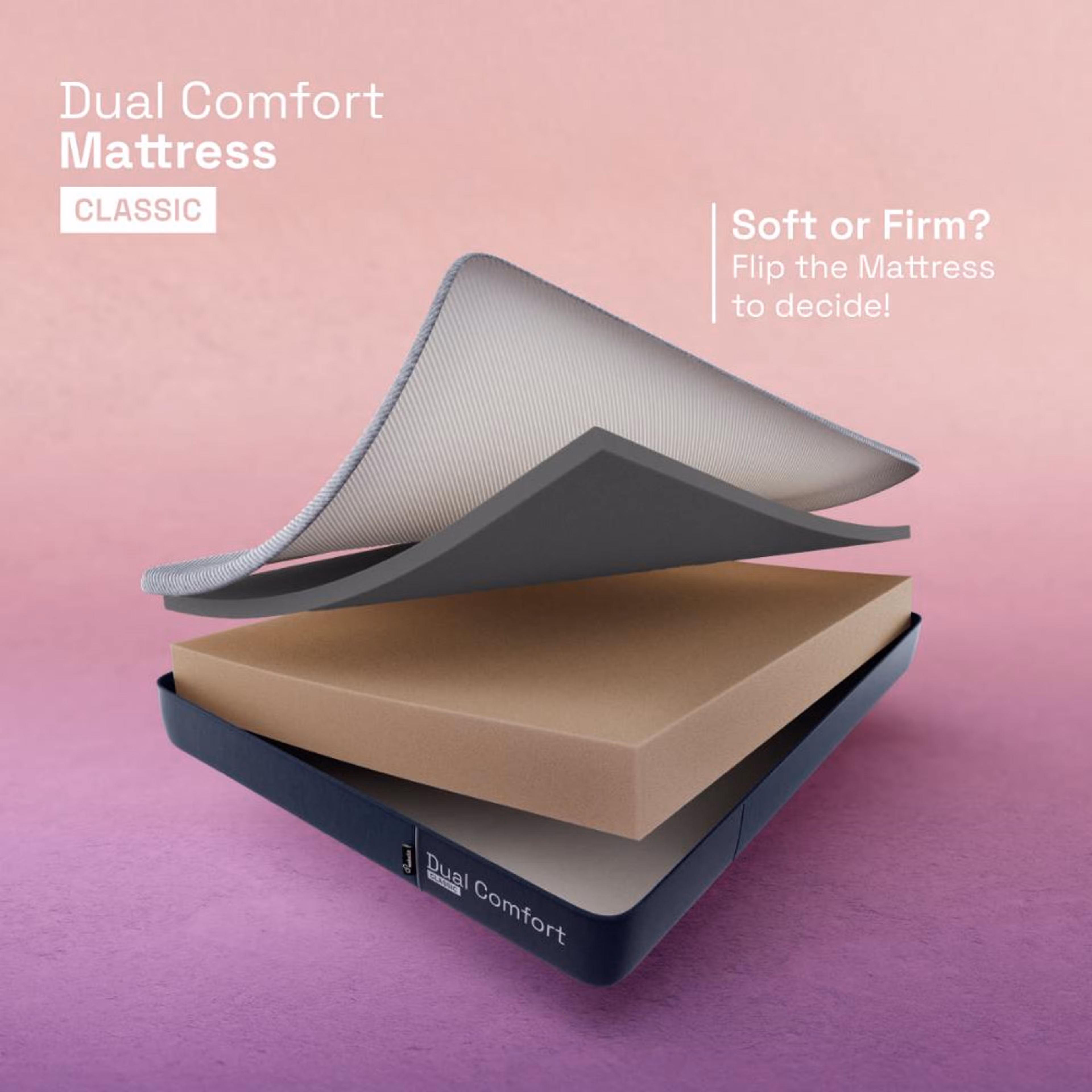 Wakefit Dual Comfort Mattress King - 75" x 70" x 4" - 1.91m x 1.78m x 10.2cm 4 Wakefit Dual Comfort Mattress King - 75" x 70" x 4" - 1.91m x 1.78m x 10.2cm
