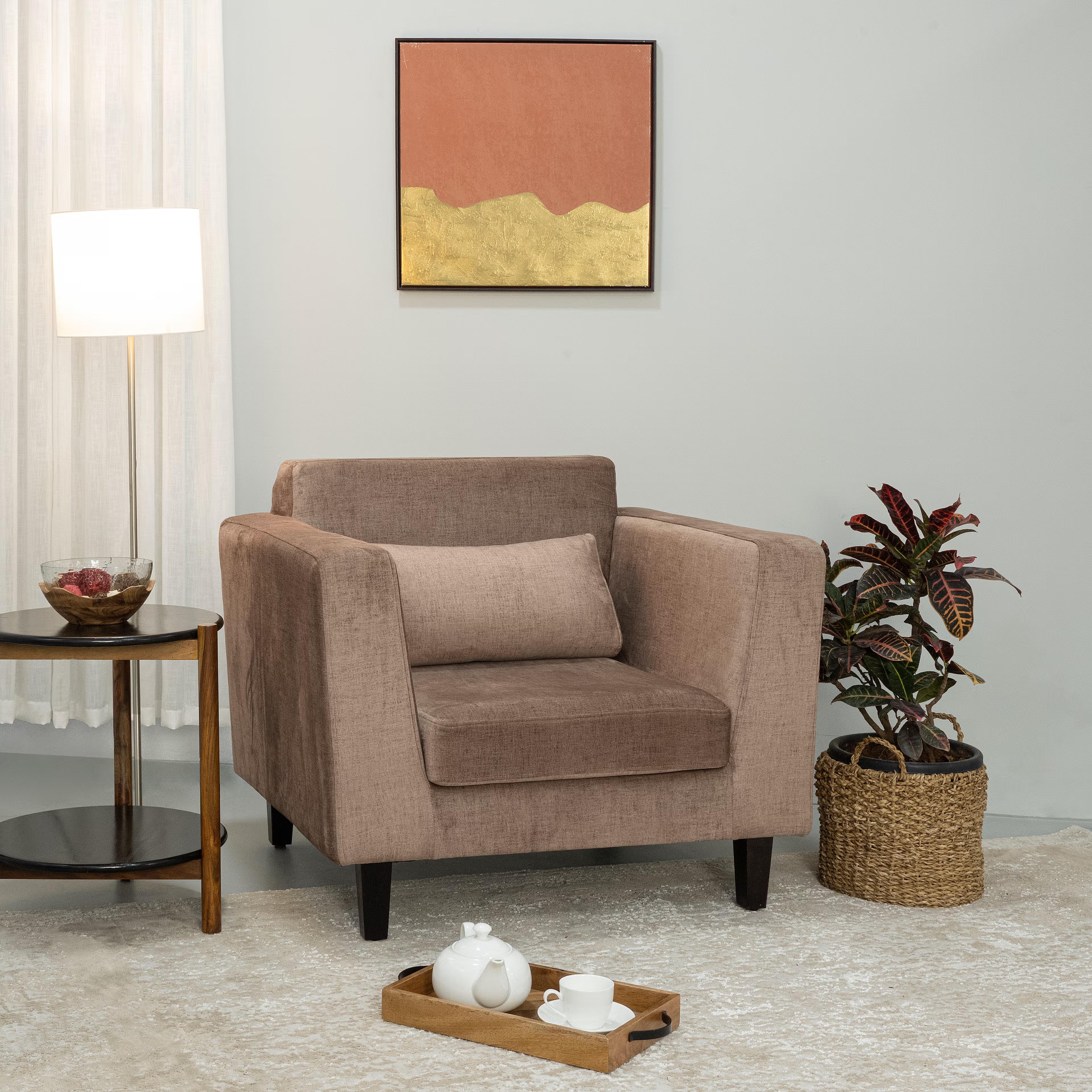 SnoozePro Plus Sofa -Single Seater Reflection Mocha Brown Regular, 1 Seater, Mocha Brown