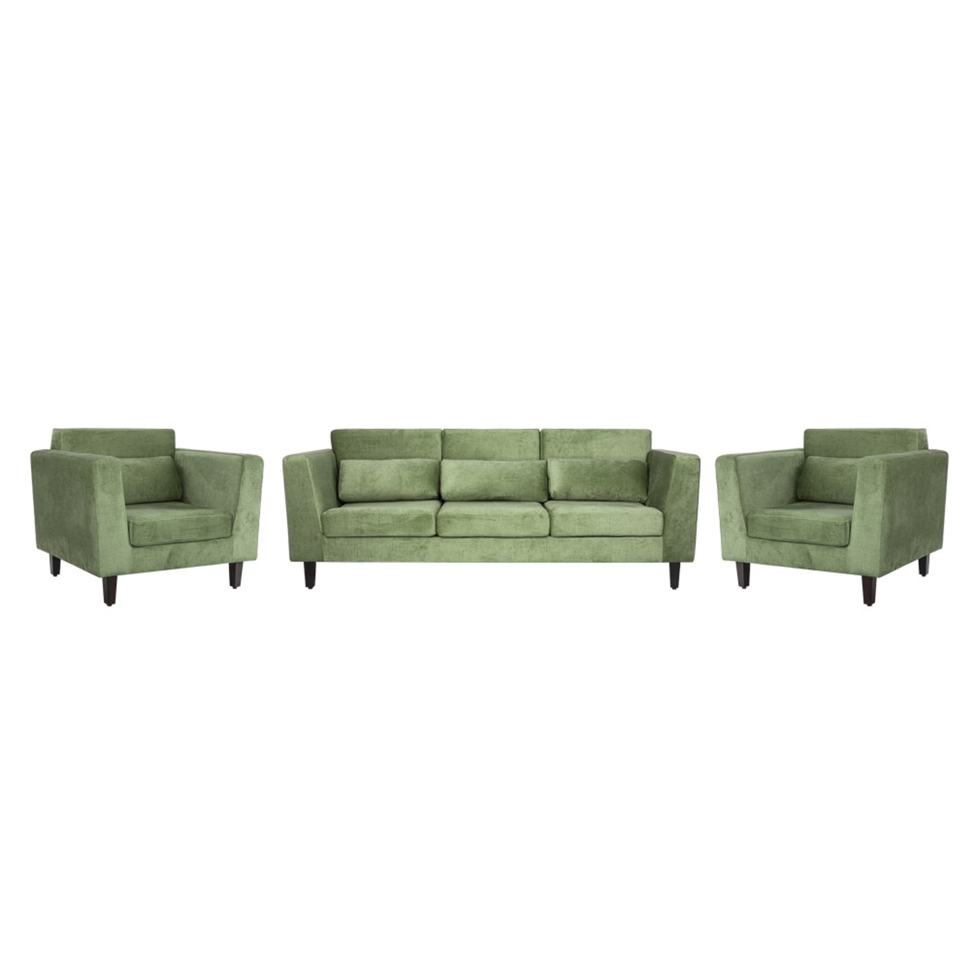 Home 43 SnoozePro Plus Sofa Set - (3+1+1) Reflection Green Regular, 3 Seater + 1 Seater + 1 Seater, Green