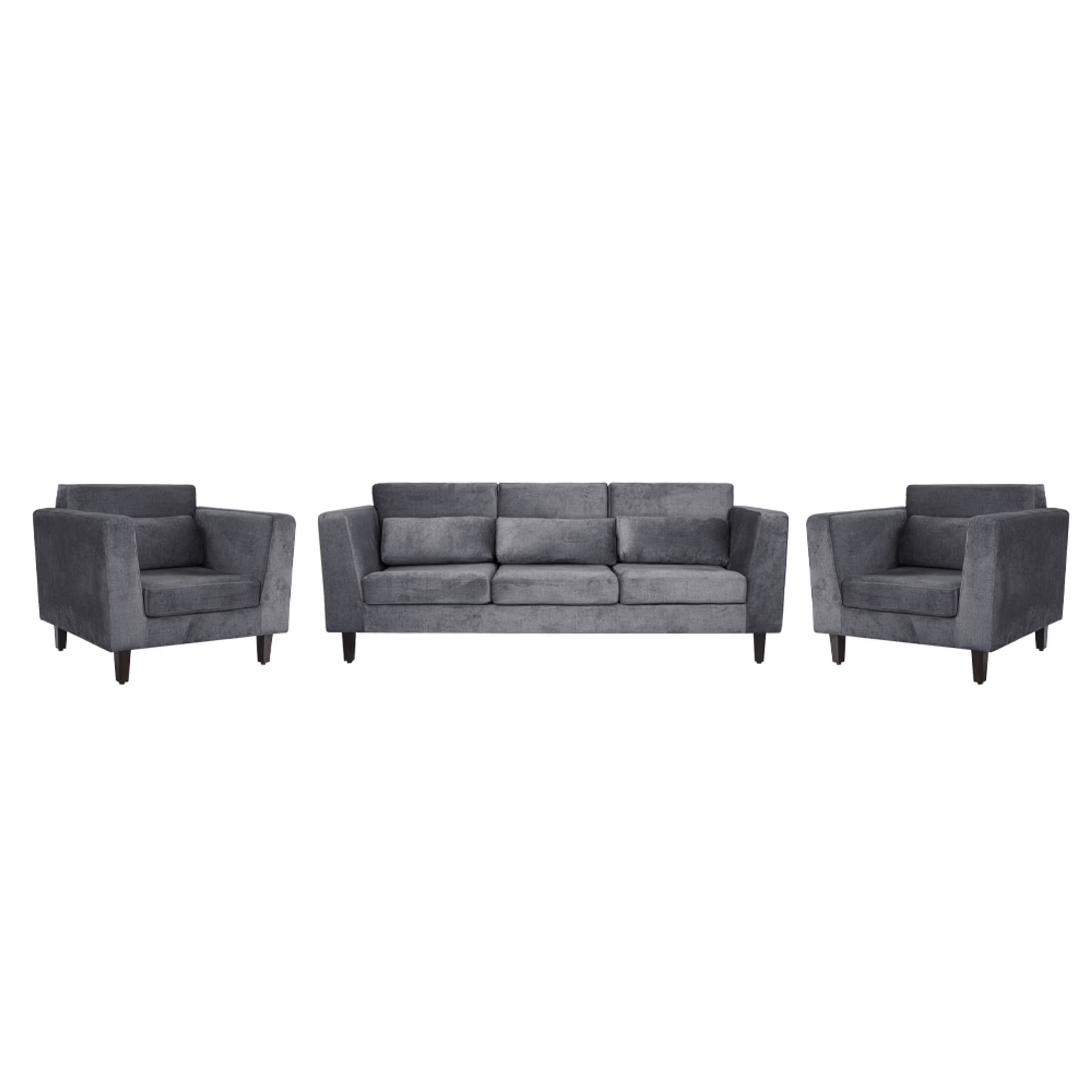 SnoozePro Plus Sofa Set - (3+1+1) Reflection Charcoal Grey Regular, 3 Seater + 1 Seater + 1 Seater, Charcoal Grey