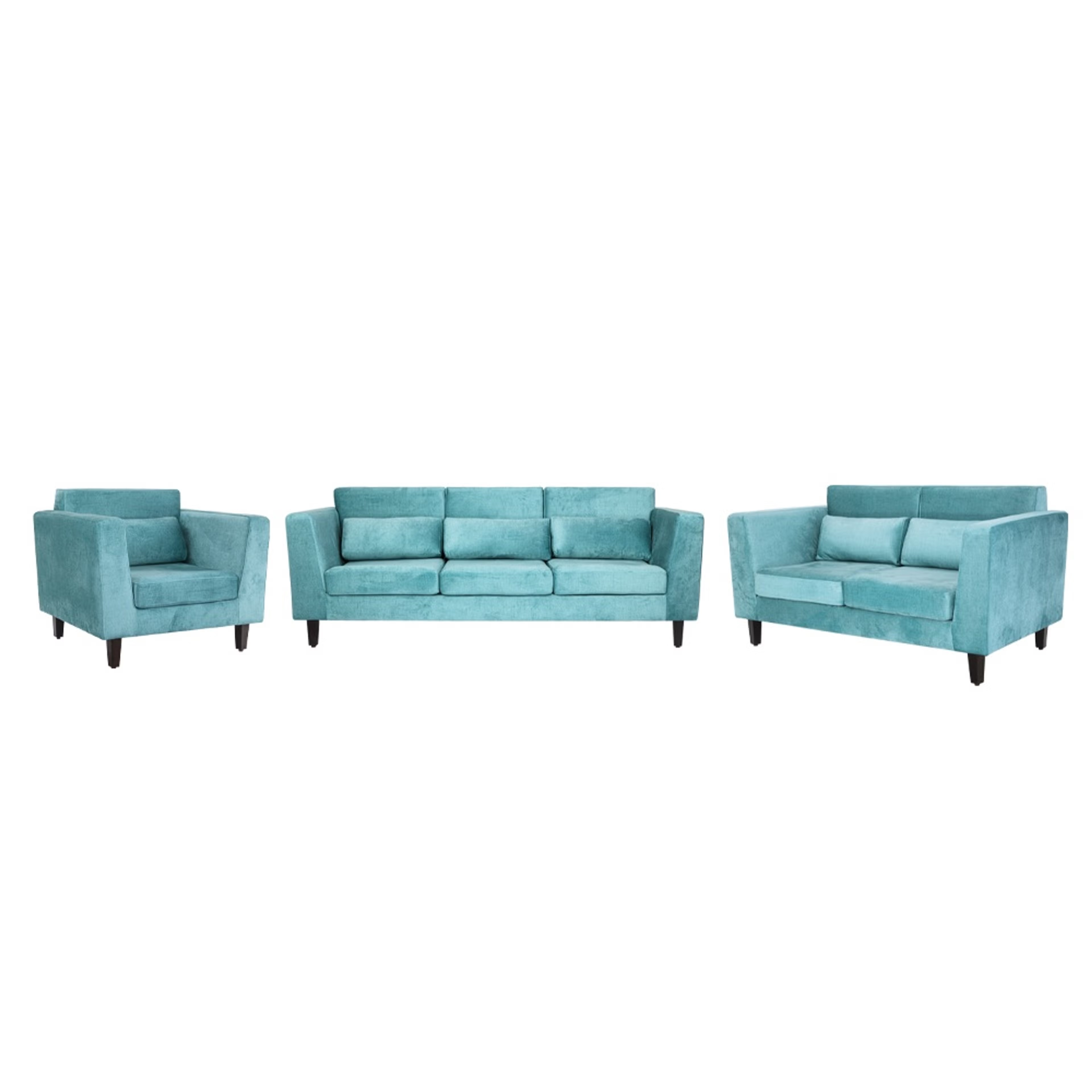 Home 39 SnoozePro Plus Sofa Set - (3+2+1) Reflection Aqua Blue Regular, 3 Seater + 2 Seater + 1 Seater, Aqua Blue