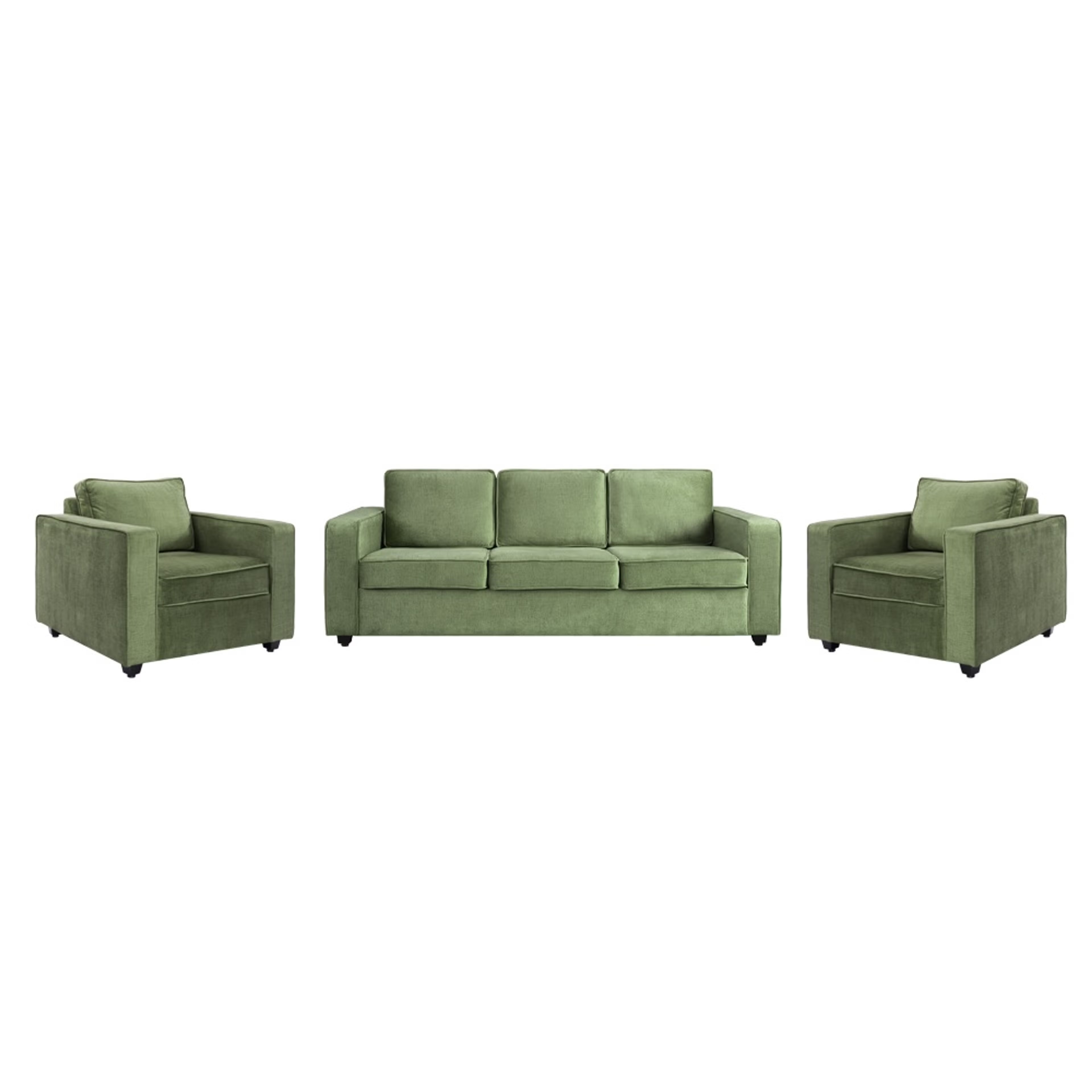 Home 33 Napper Plus Sofa Set - (3+1+1) Reflection Green Regular, Set (3+1+1), Green