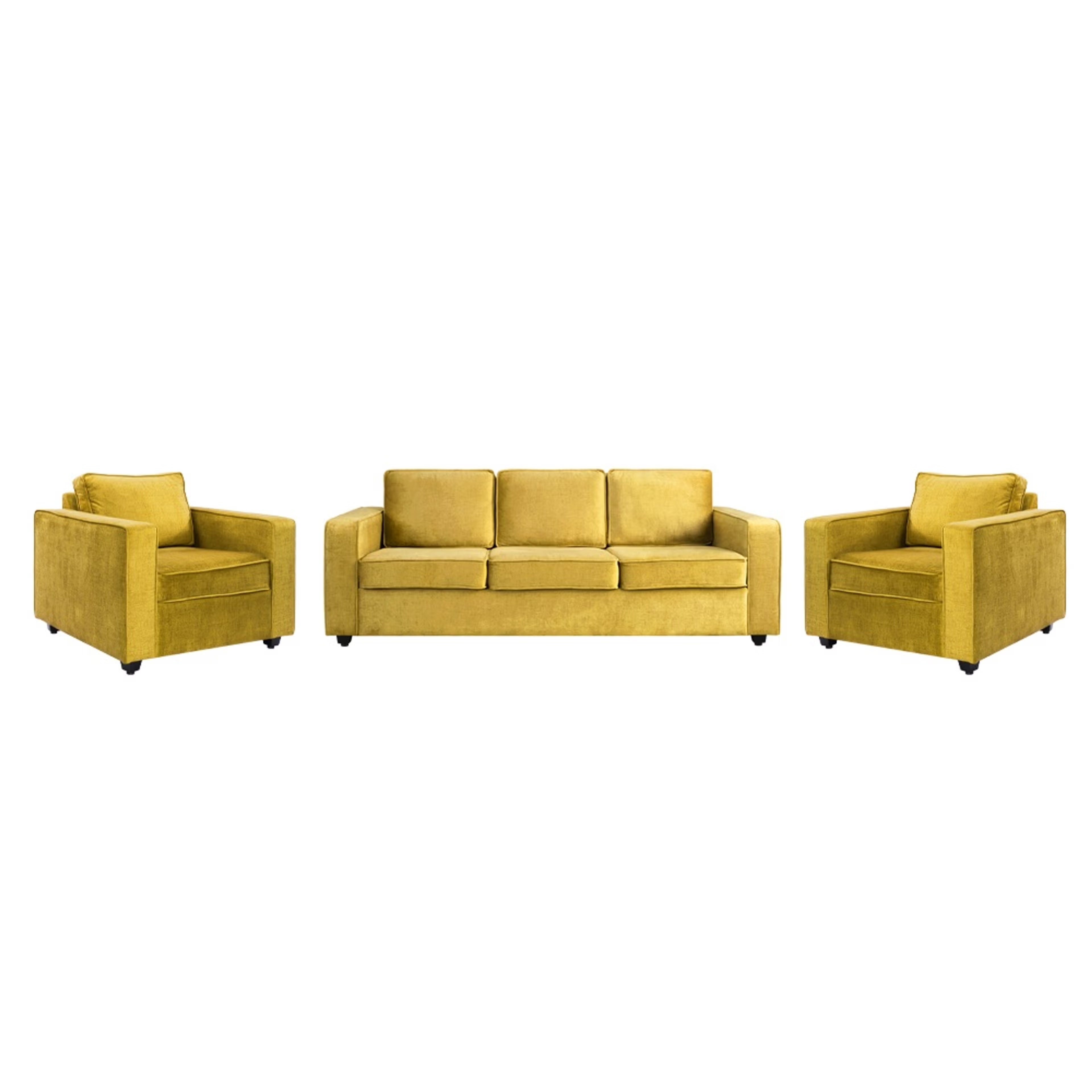 Home 35 Napper Plus Sofa Set - (3+1+1) Reflection Yellow Regular, Set (3+1+1), Yellow