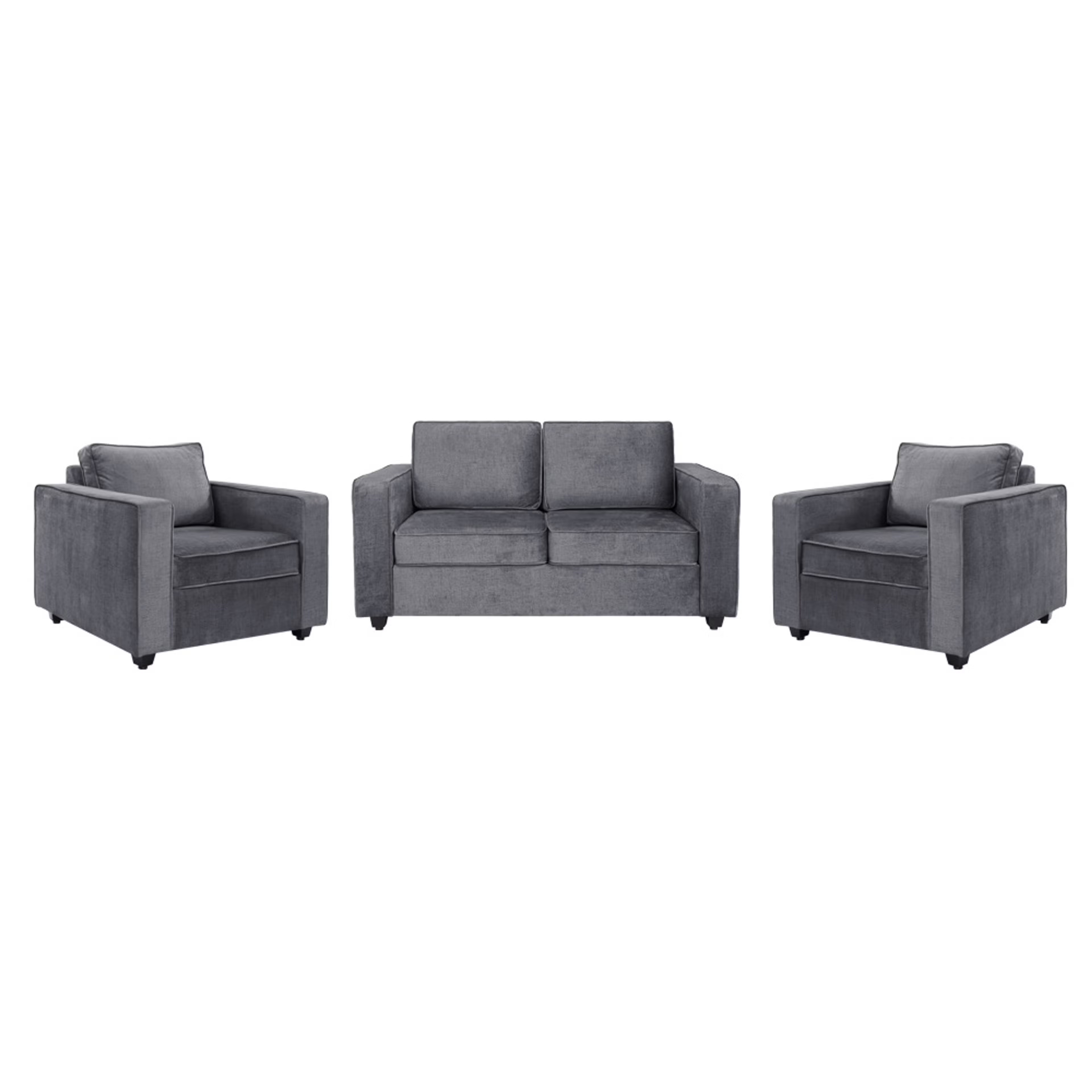 Home 33 Napper Plus Sofa Set - (2+1+1) Reflection Charcoal Grey Regular, Set (2+1+1), Charcoal Grey