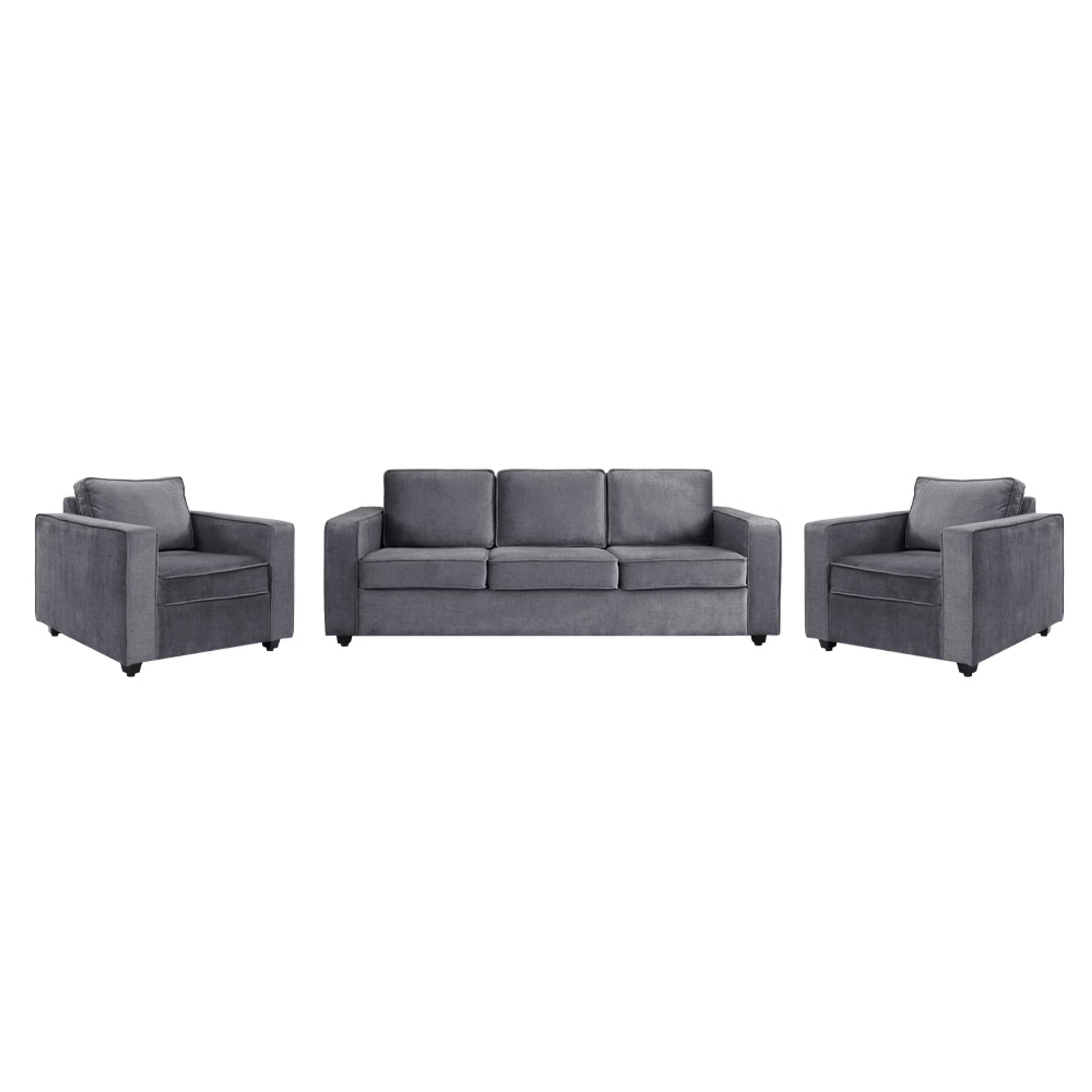 Napper Plus Sofa Set - (3+1+1) Reflection Charcoal Grey Regular, Set (3+1+1), Charcoal Grey
