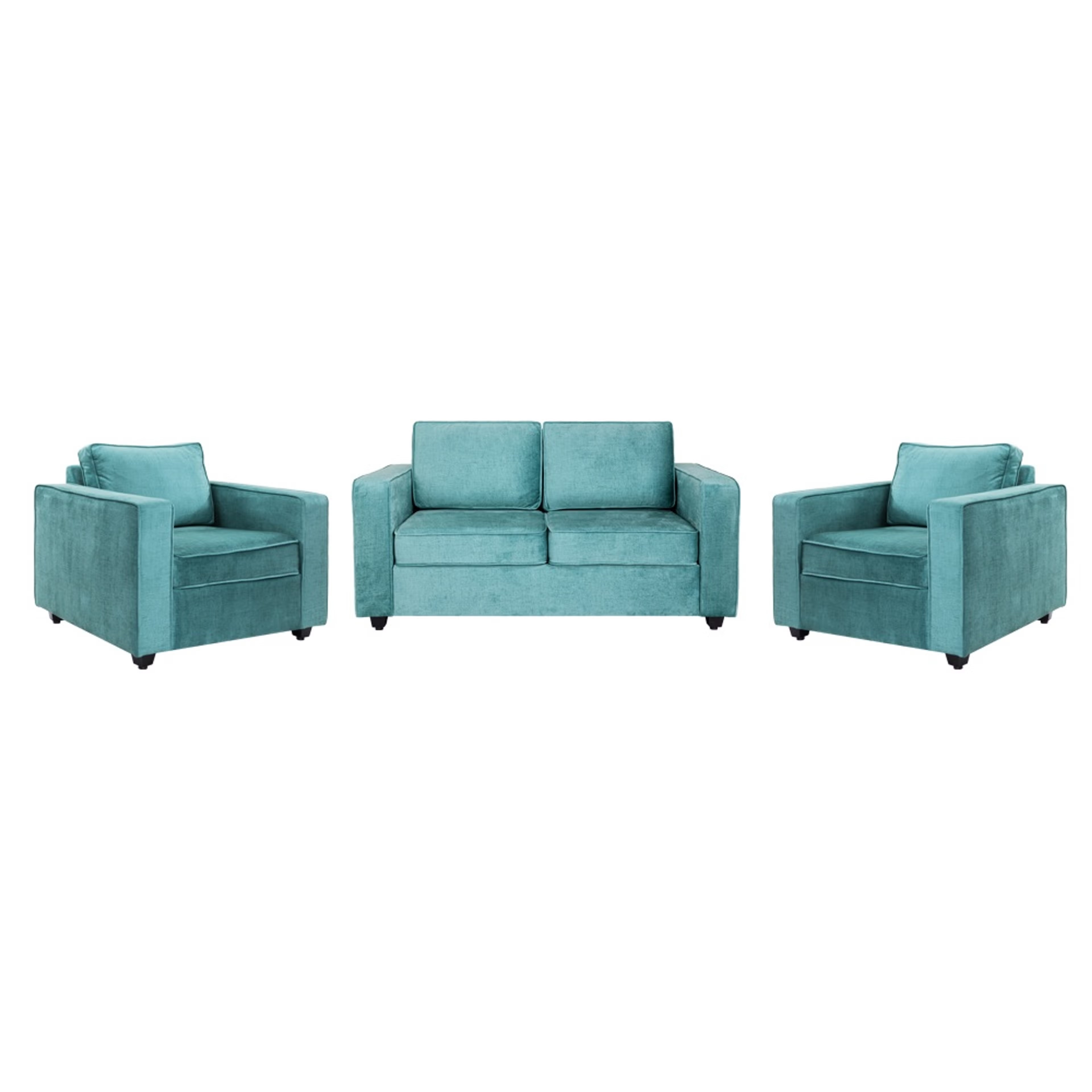 Home 38 Napper Plus Sofa Set - (2+1+1) Reflection Aqua Blue Regular, Set (2+1+1), Aqua Blue