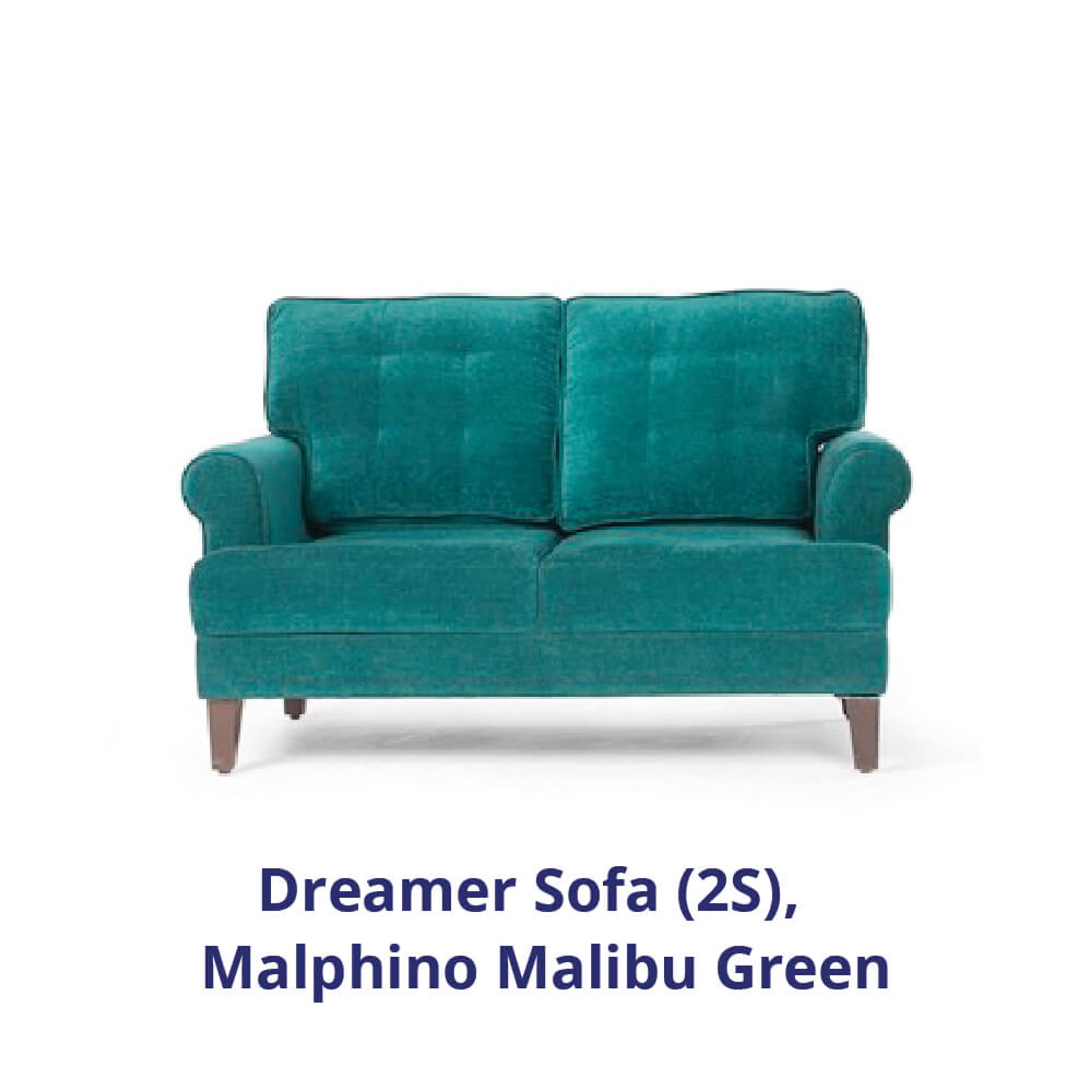Wakefit Dreamer Sofa - Two Seater Regular, 2, Malphino Malibu Green