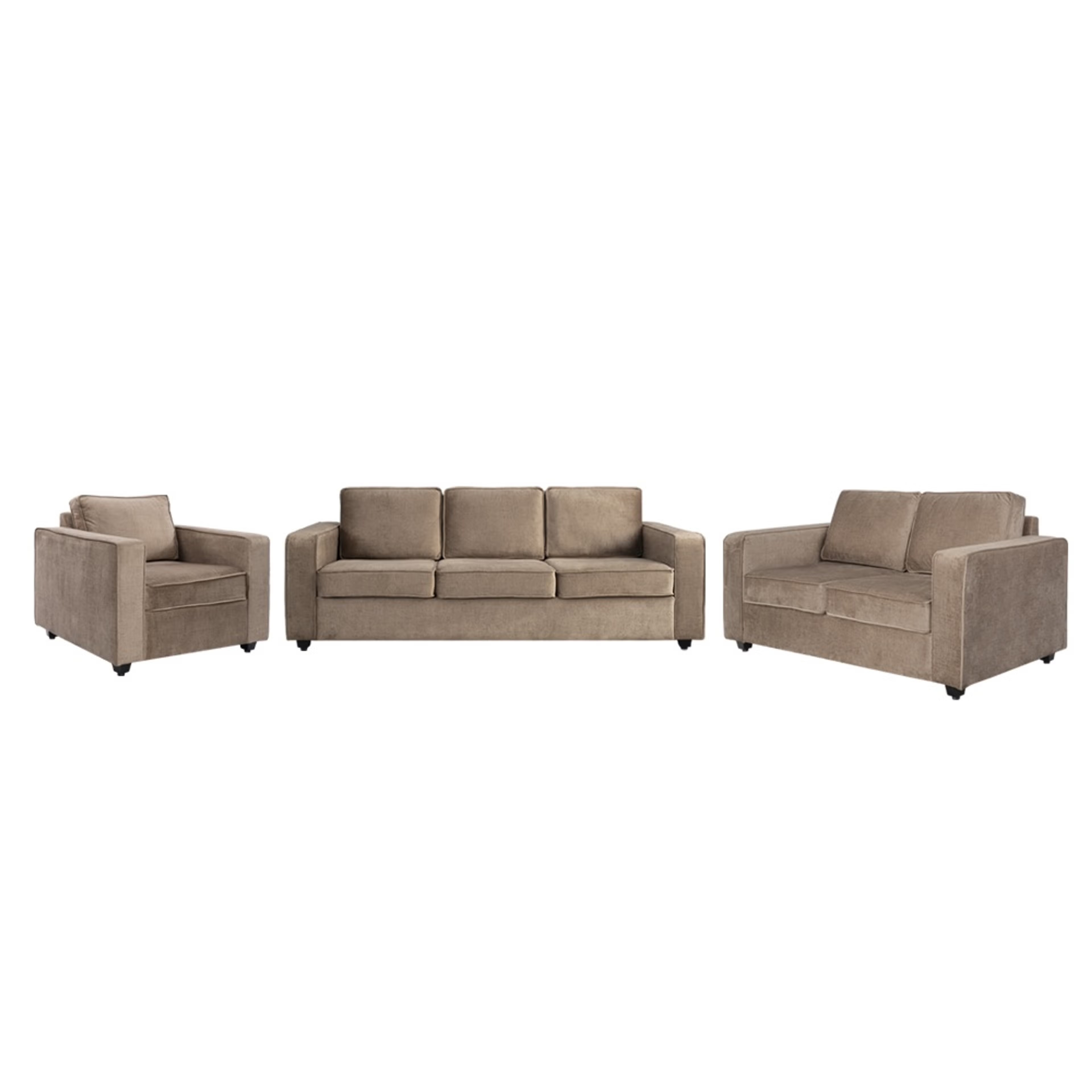 Home 43 Napper Plus Sofa Set - (3+2+1) Reflection Mocha Brown Regular, Set (3+2+1), Mocha Brown