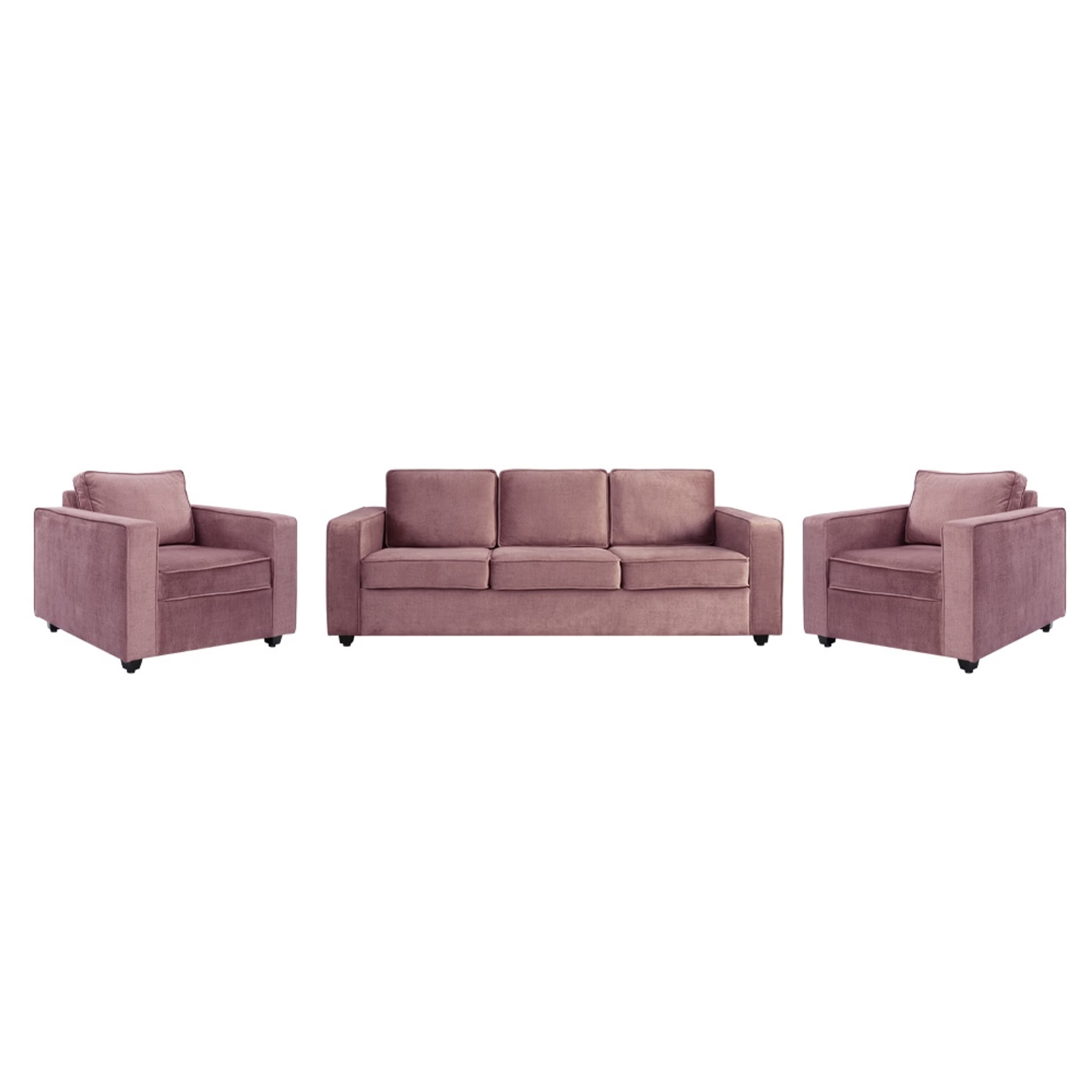 Home 25 Napper Plus Sofa Set - (3+1+1) Reflection Rose Brown Regular, Set (3+1+1), Rose Brown