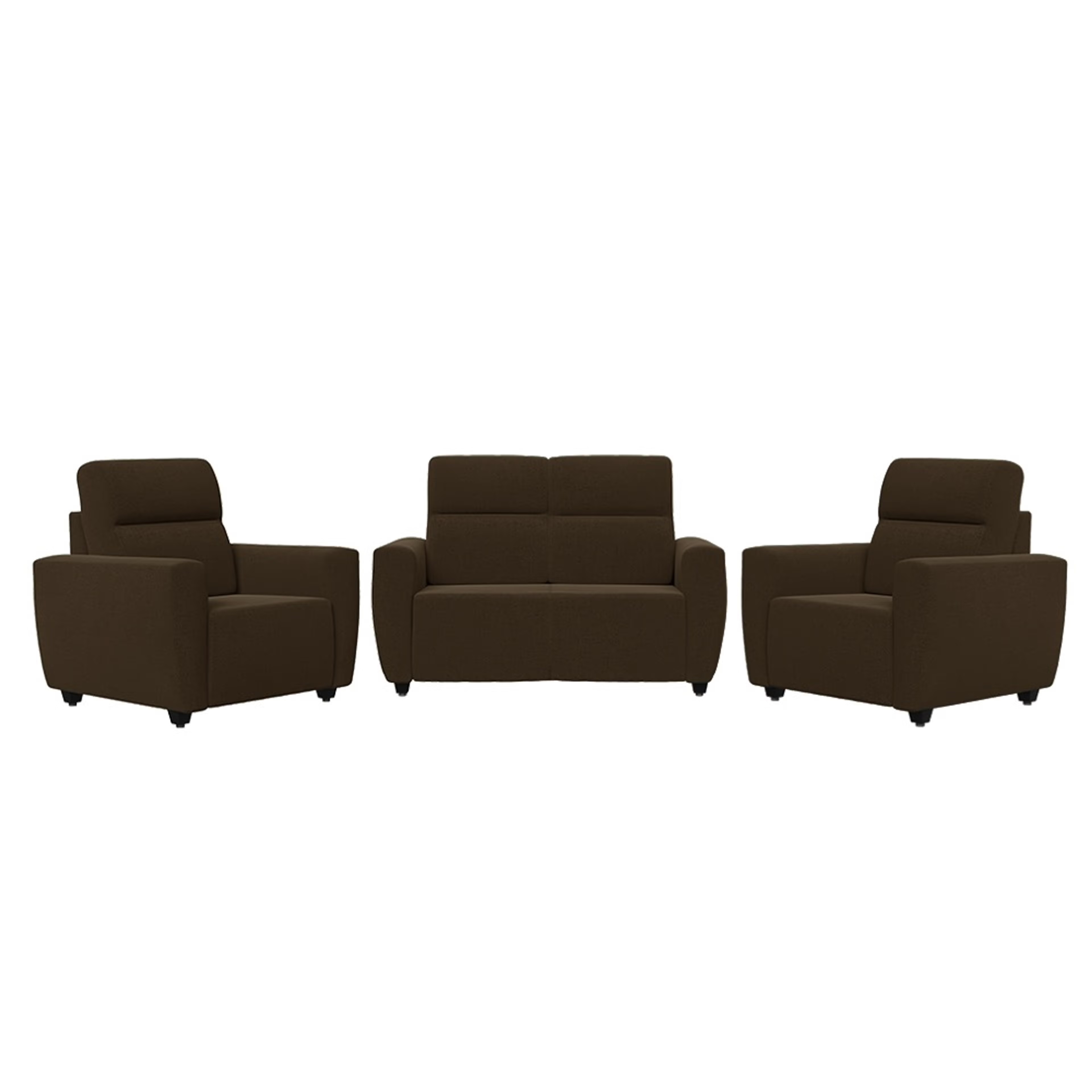 Wakefit Belize Sofa Set (2+1+1) Regular, 2+1+1 Seater, Dark Earth
