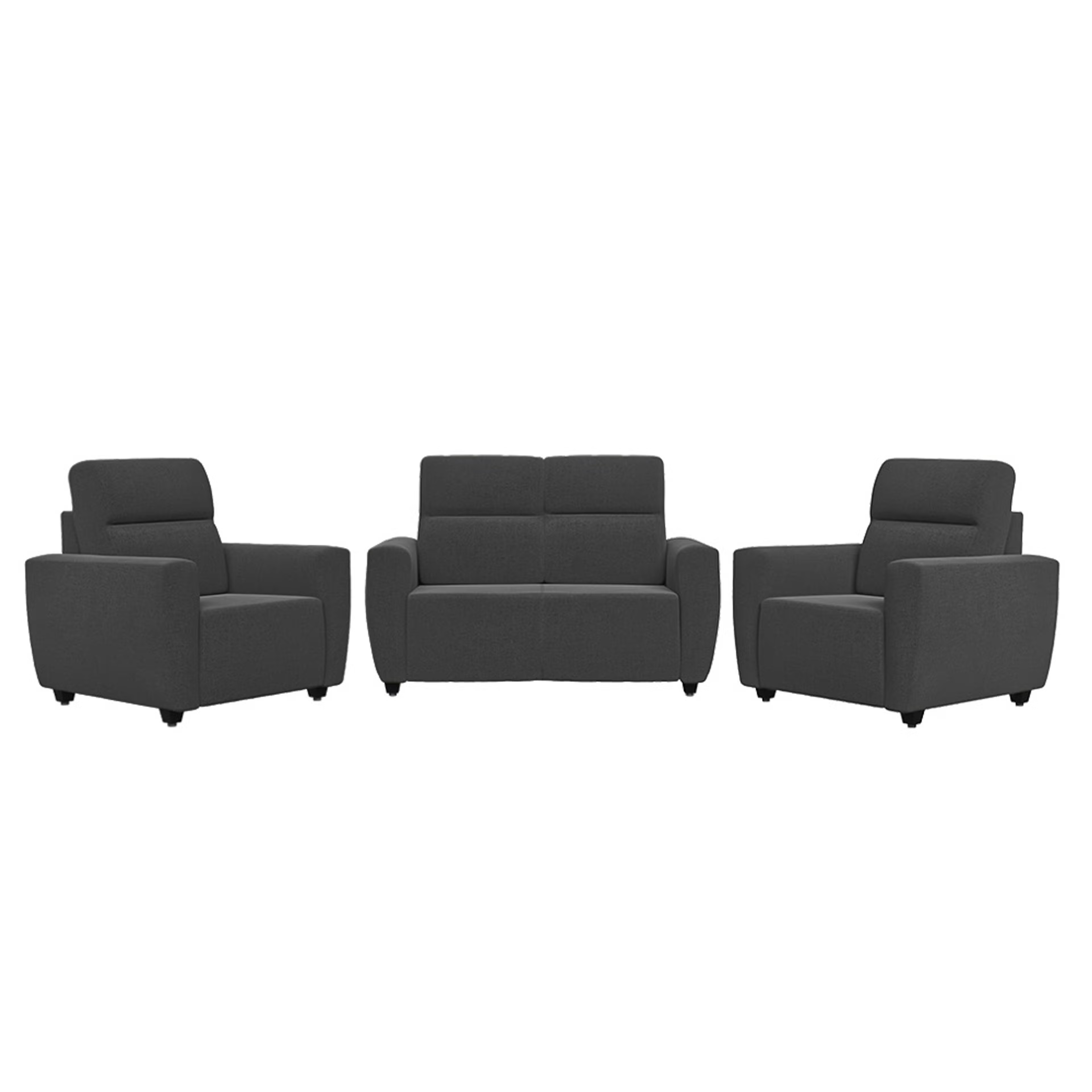 Wakefit Belize Sofa Set (2+1+1) Regular, 2+1+1 Seater, Smoke Grey