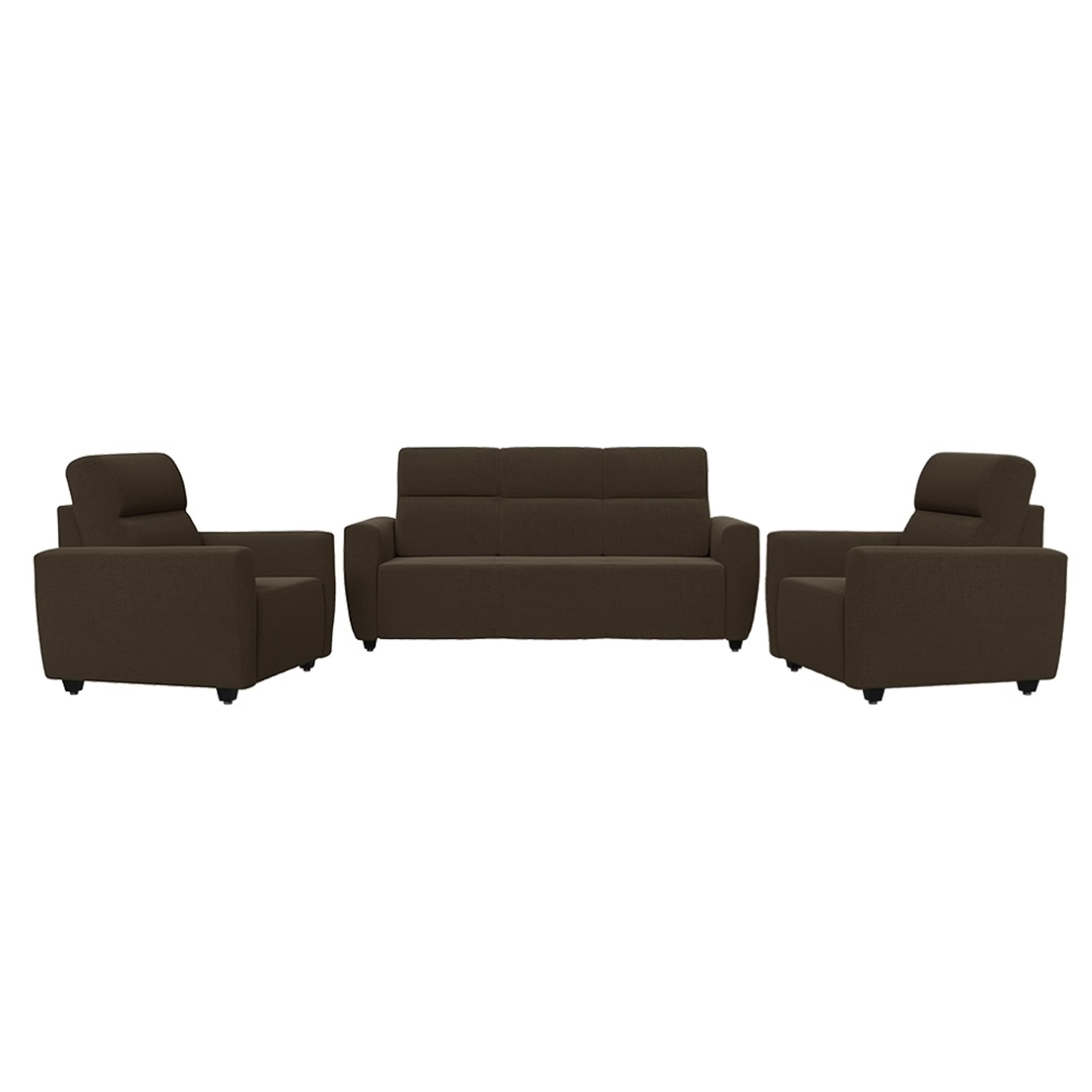 Wakefit Belize Sofa Set (3+1+1) Regular, 3+1+1 Seater, Dark Earth