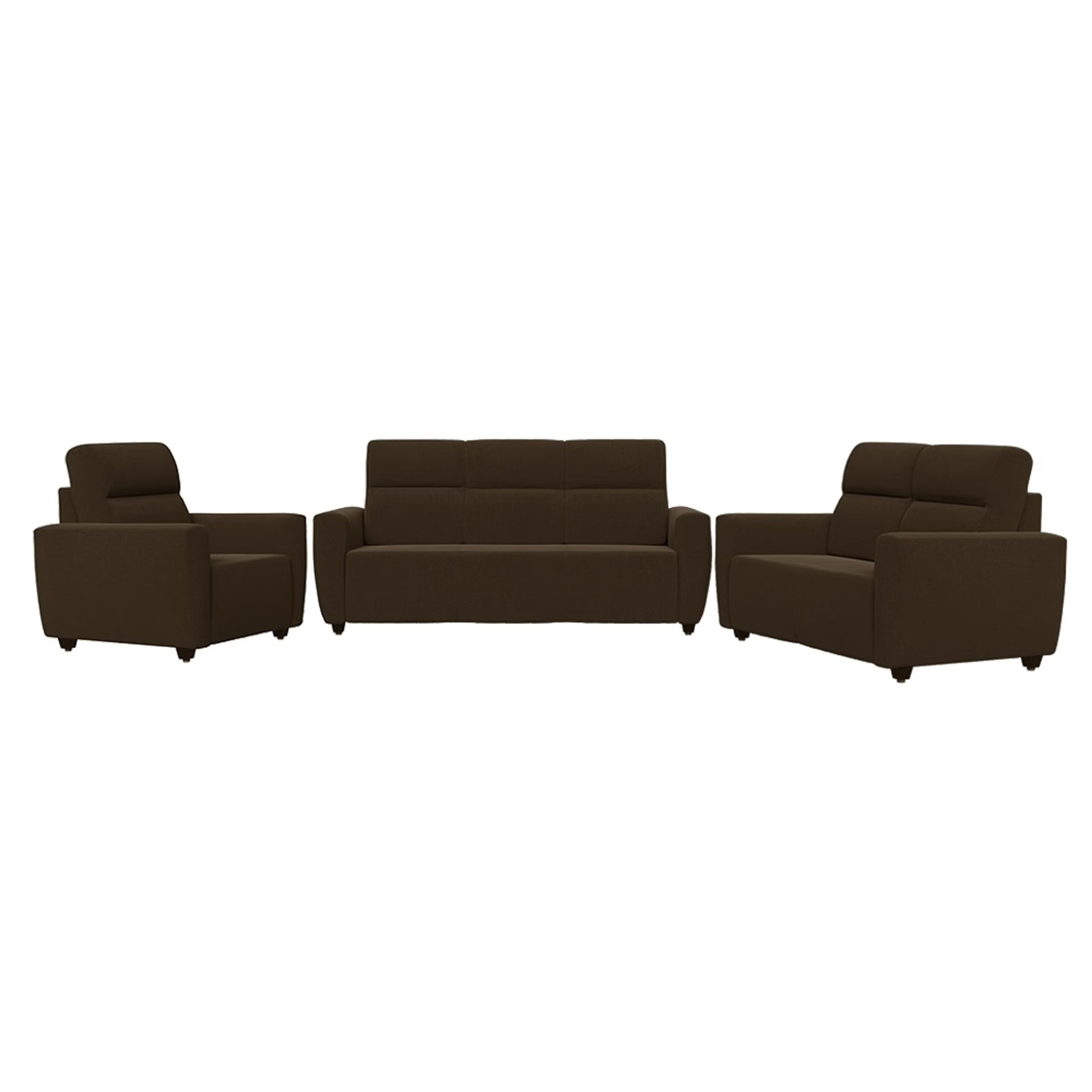 Wakefit Belize Sofa Set (3+2+1) Regular, 3+2+1 Seater, Dark Earth