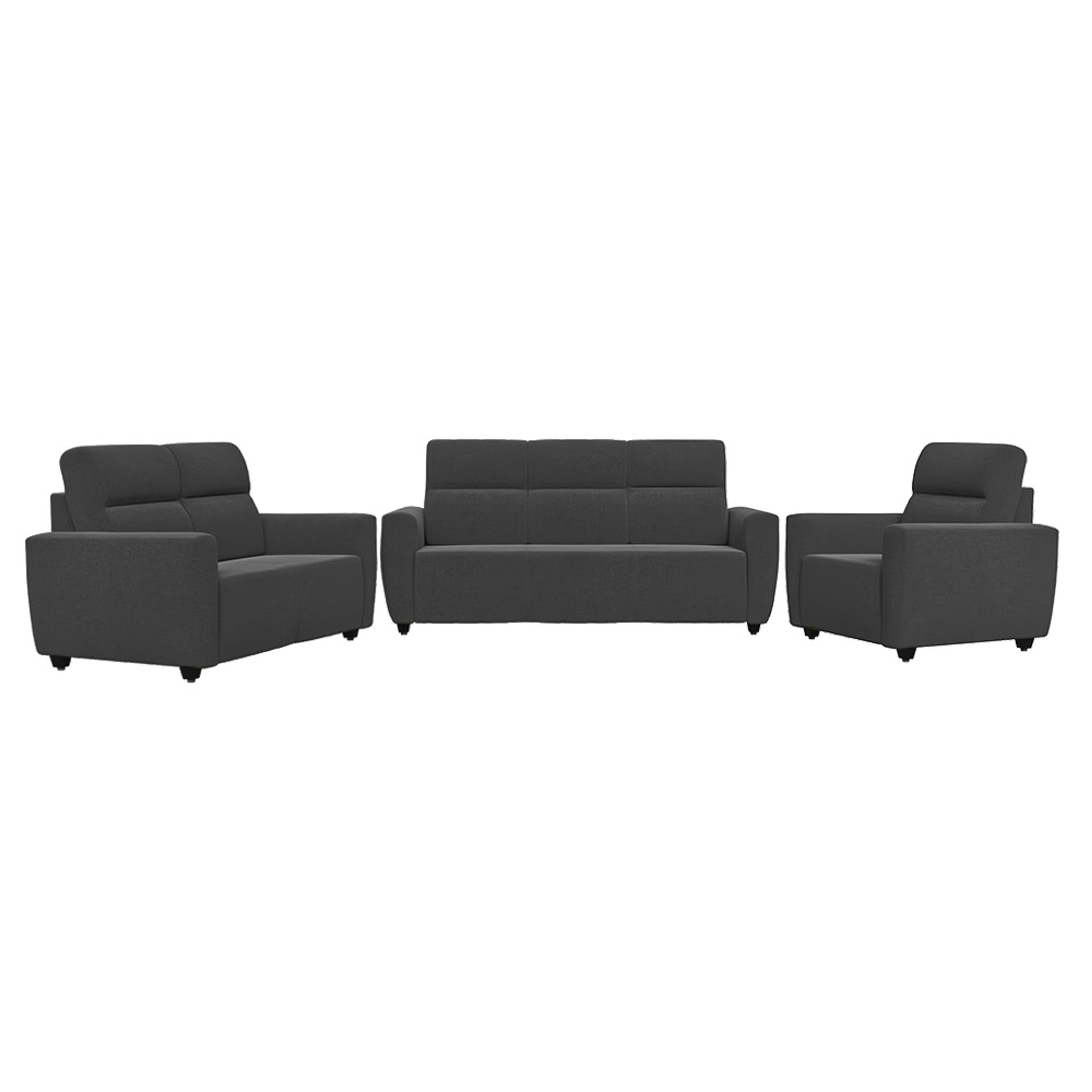 Wakefit Belize Sofa Set (3+2+1) Regular, 3+2+1 Seater, Smoke Grey