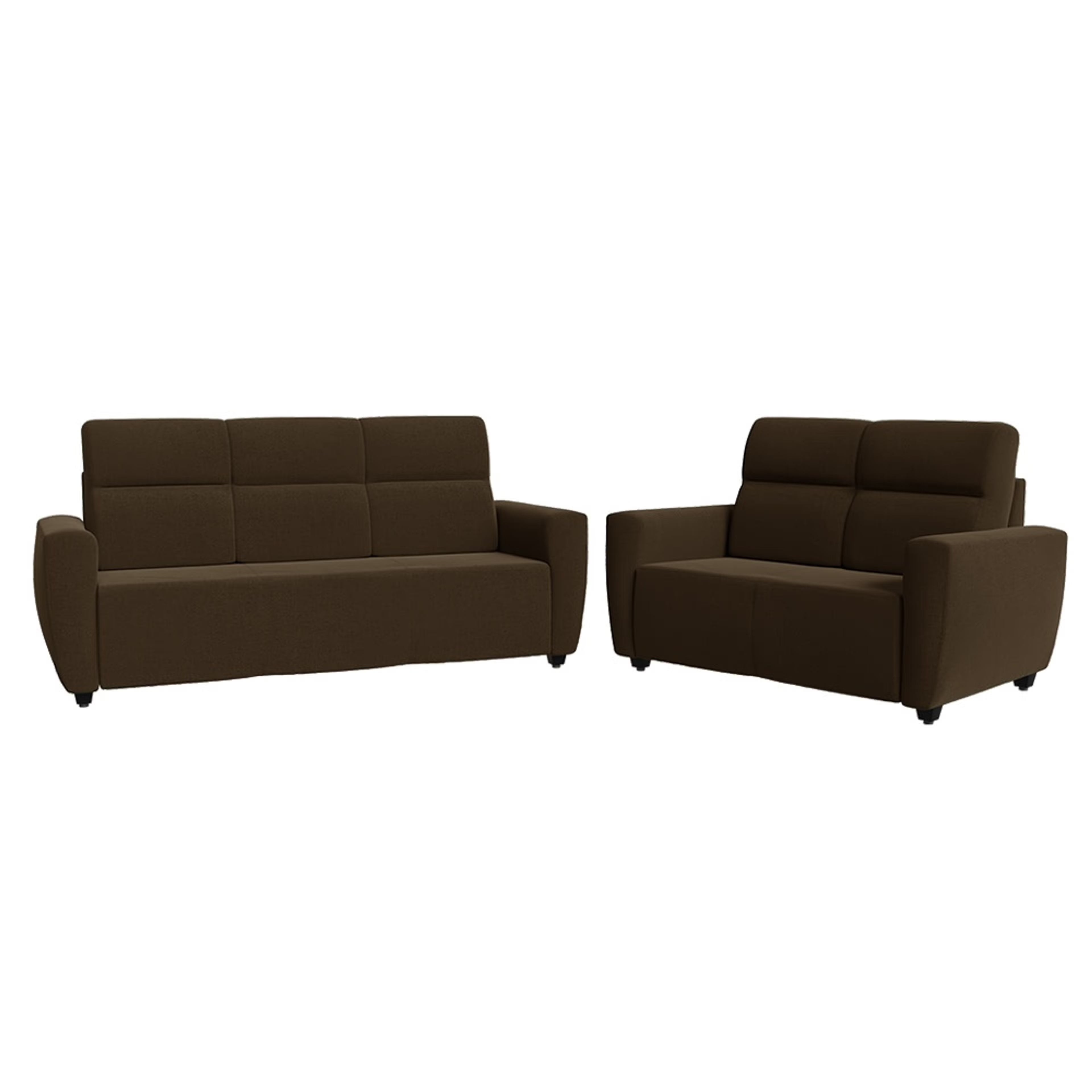 Home 39 Wakefit Belize Sofa Set (3+2) Regular, 3+2 Seater, Dark Earth