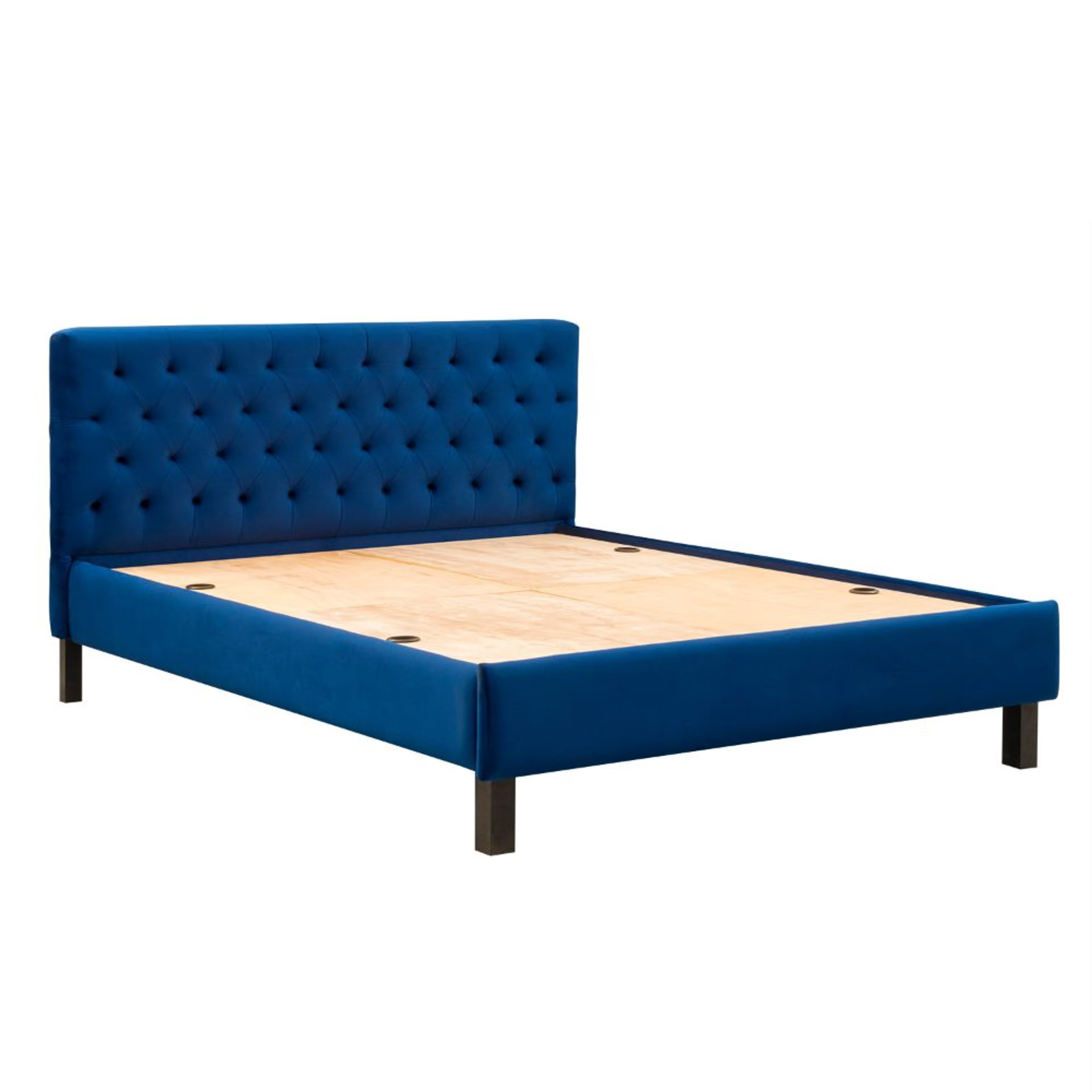 Wakefit Solis Upholstered Queen Bed without Storage (velvet blue) Queen - 78" x 60 5 Wakefit Solis Upholstered Queen Bed without Storage (velvet blue) Queen - 78" x 60\