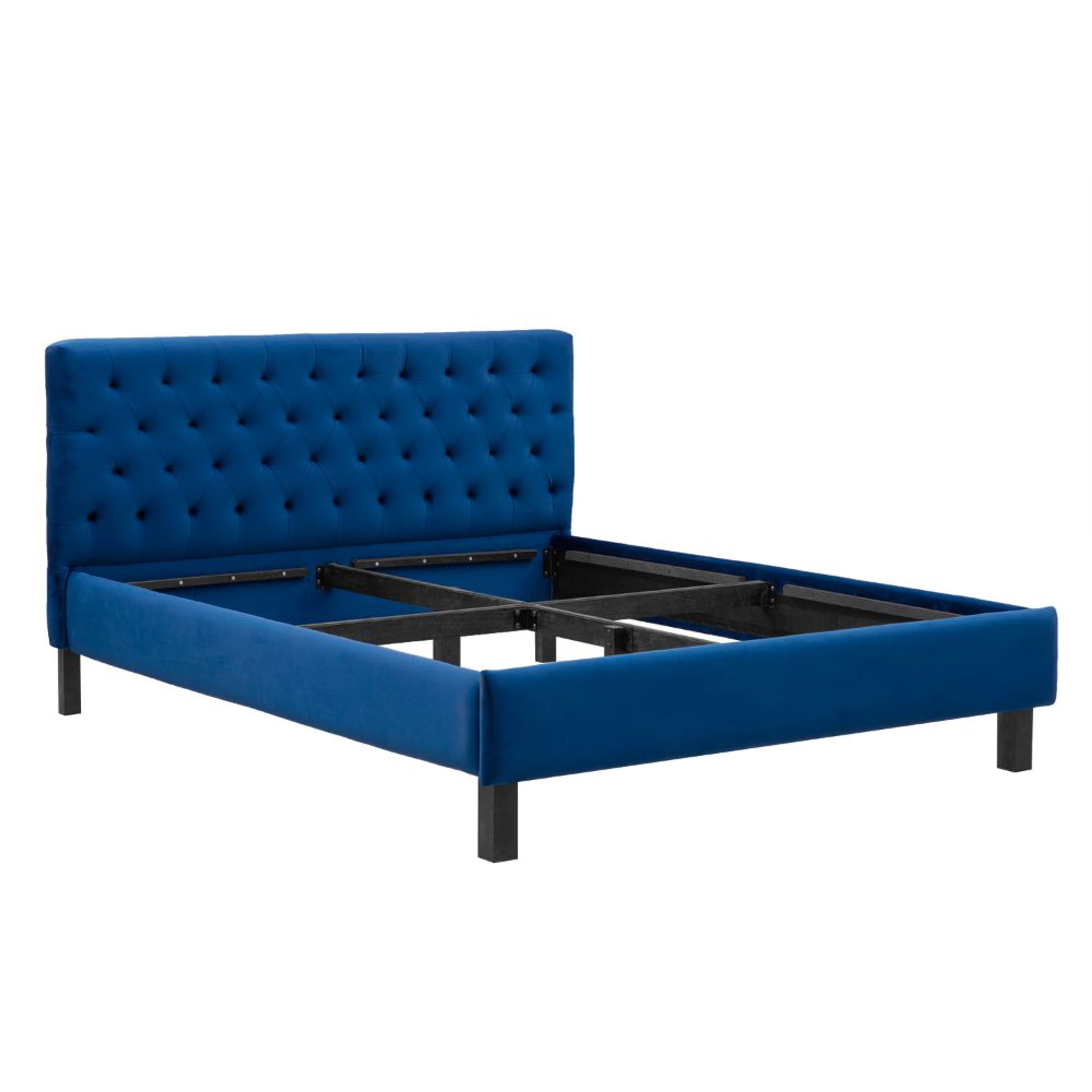 Wakefit Solis Upholstered Queen Bed without Storage (velvet blue) Queen - 78" x 60 7 Wakefit Solis Upholstered Queen Bed without Storage (velvet blue) Queen - 78" x 60\