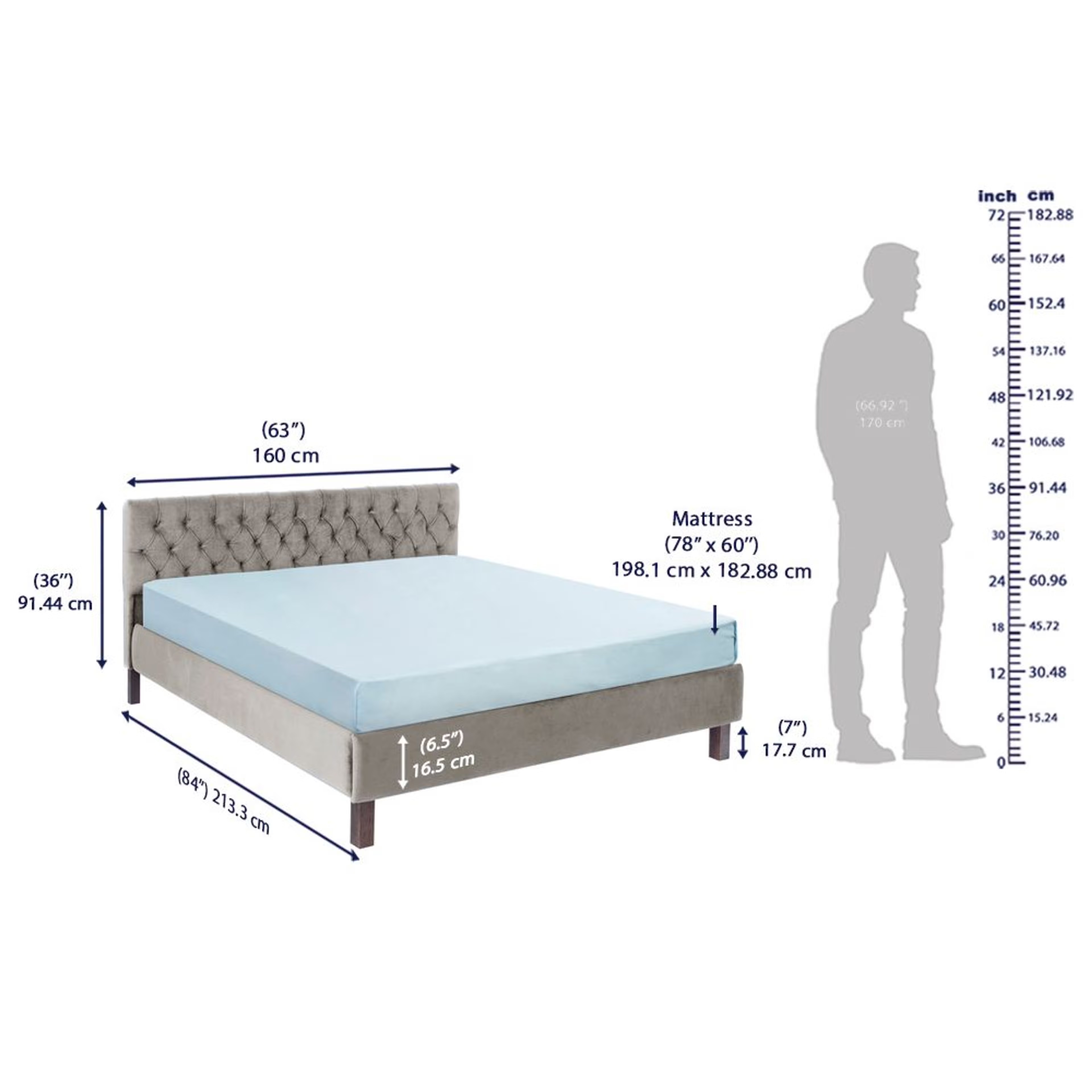 Wakefit Solis Upholstered Queen Bed without Storage (Velvet tuscan tan) Queen - 78" x 60 7 Wakefit Solis Upholstered Queen Bed without Storage (Velvet tuscan tan) Queen - 78" x 60\