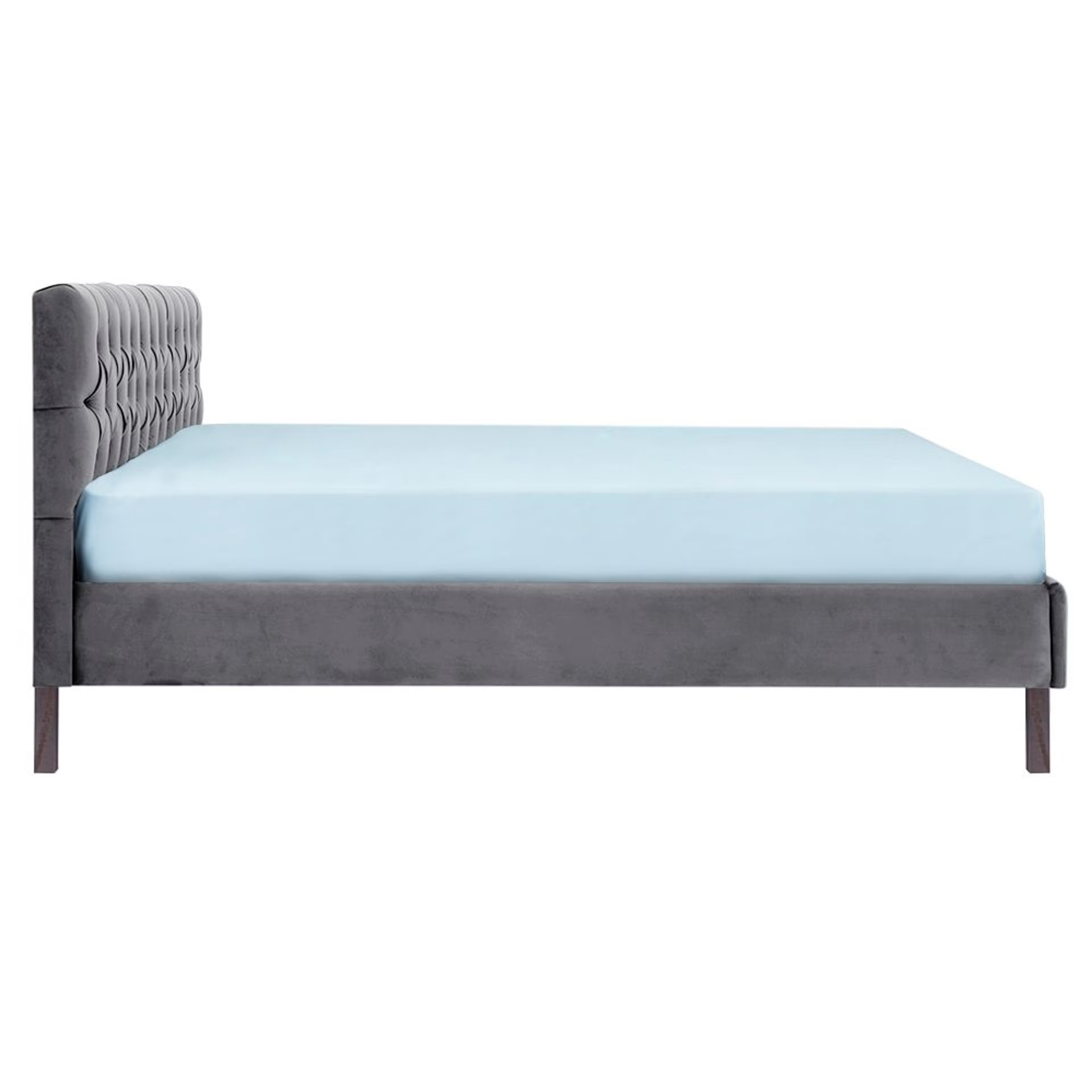 Wakefit Solis Upholstered King Bed without Storage (velvet space grey) King - 78" x 72\