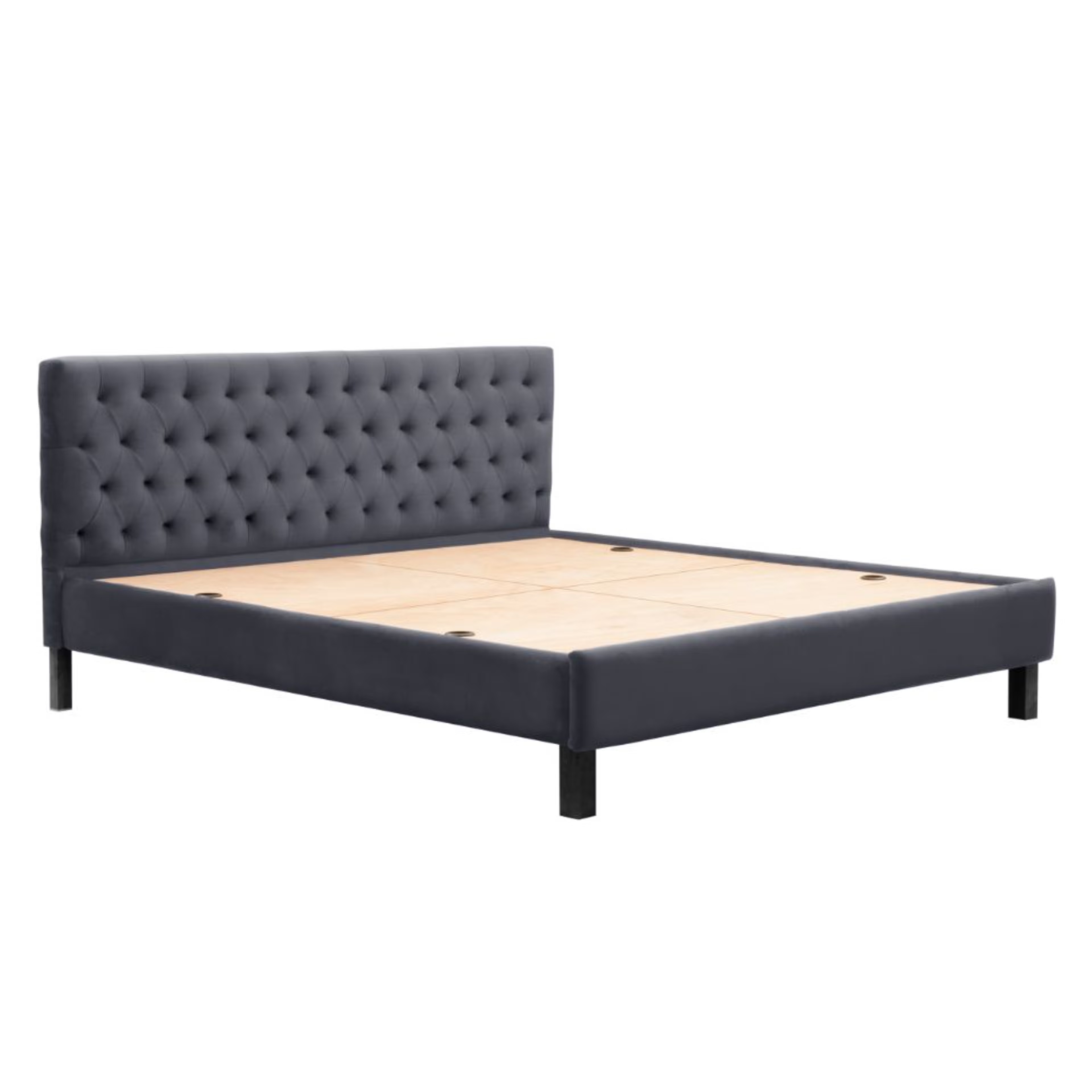Wakefit Solis Upholstered King Bed without Storage (velvet space grey) King - 78" x 72\