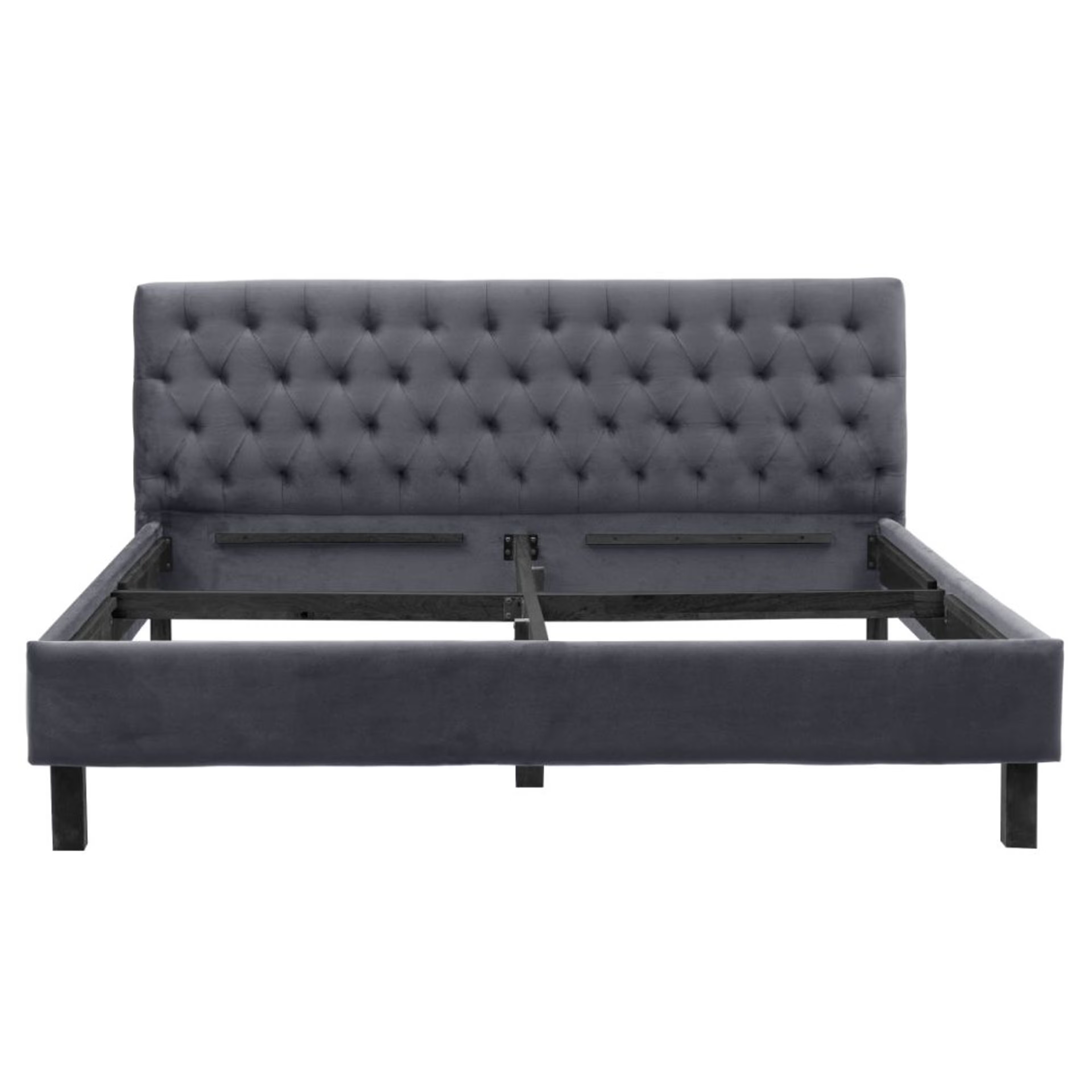 Wakefit Solis Upholstered King Bed without Storage (velvet space grey) King - 78" x 72 4 Wakefit Solis Upholstered King Bed without Storage (velvet space grey) King - 78" x 72\