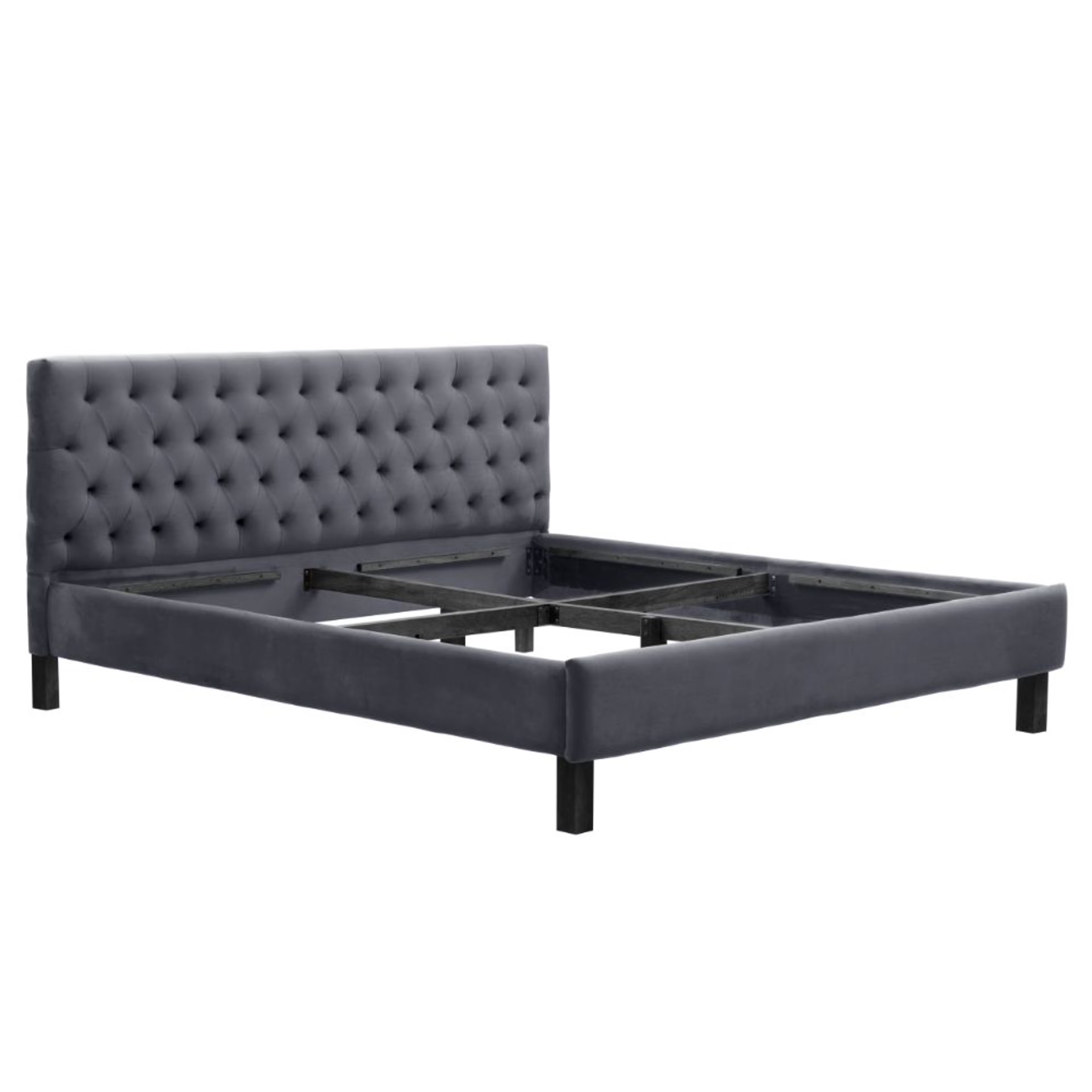 Wakefit Solis Upholstered King Bed without Storage (velvet space grey) King - 78" x 72 5 Wakefit Solis Upholstered King Bed without Storage (velvet space grey) King - 78" x 72\