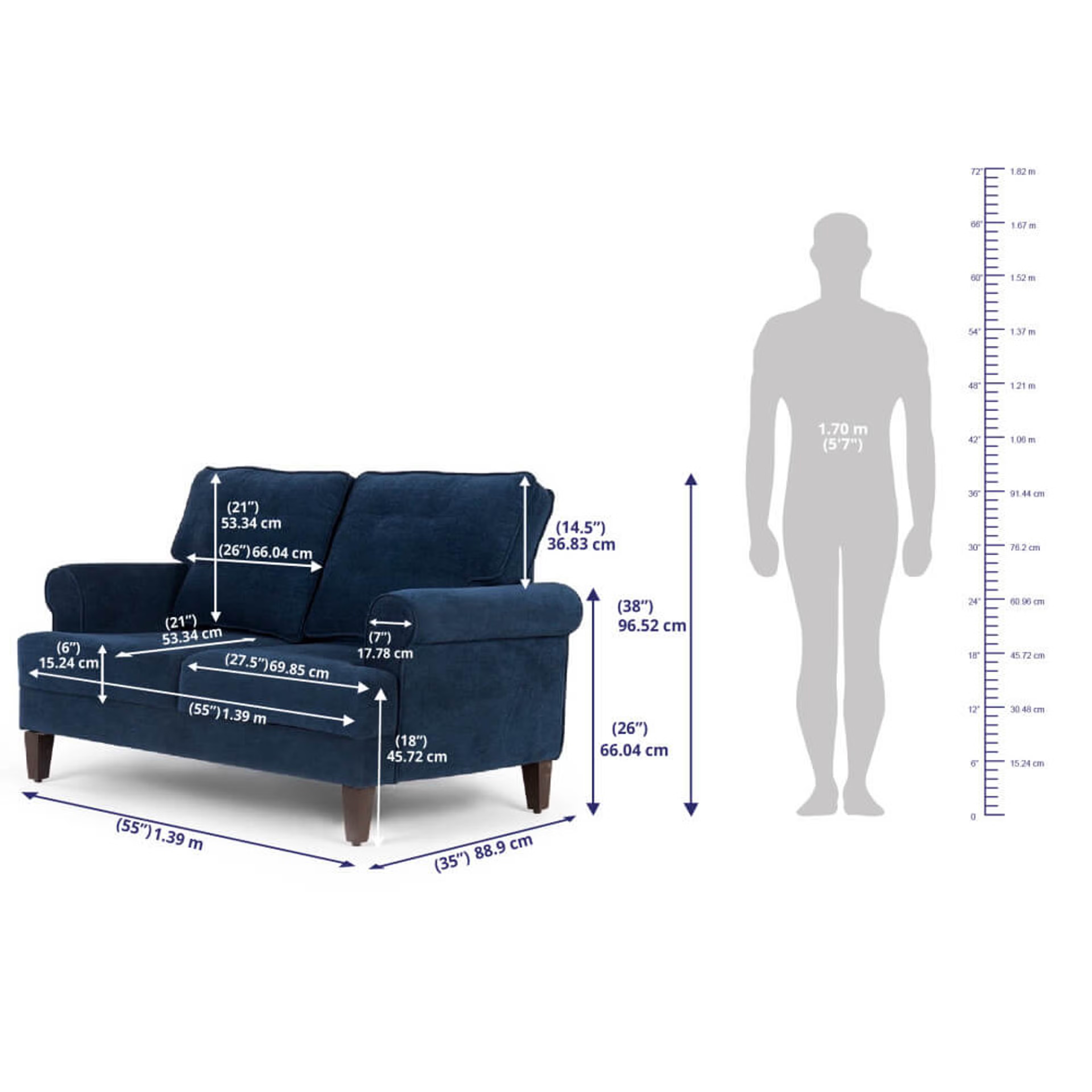 Wakefit Dreamer Sofa Set (3+2) Regular, 3 + 2, Malphino Cobalt Blue 10 Wakefit Dreamer Sofa Set (3+2) Regular, 3 + 2, Malphino Cobalt Blue
