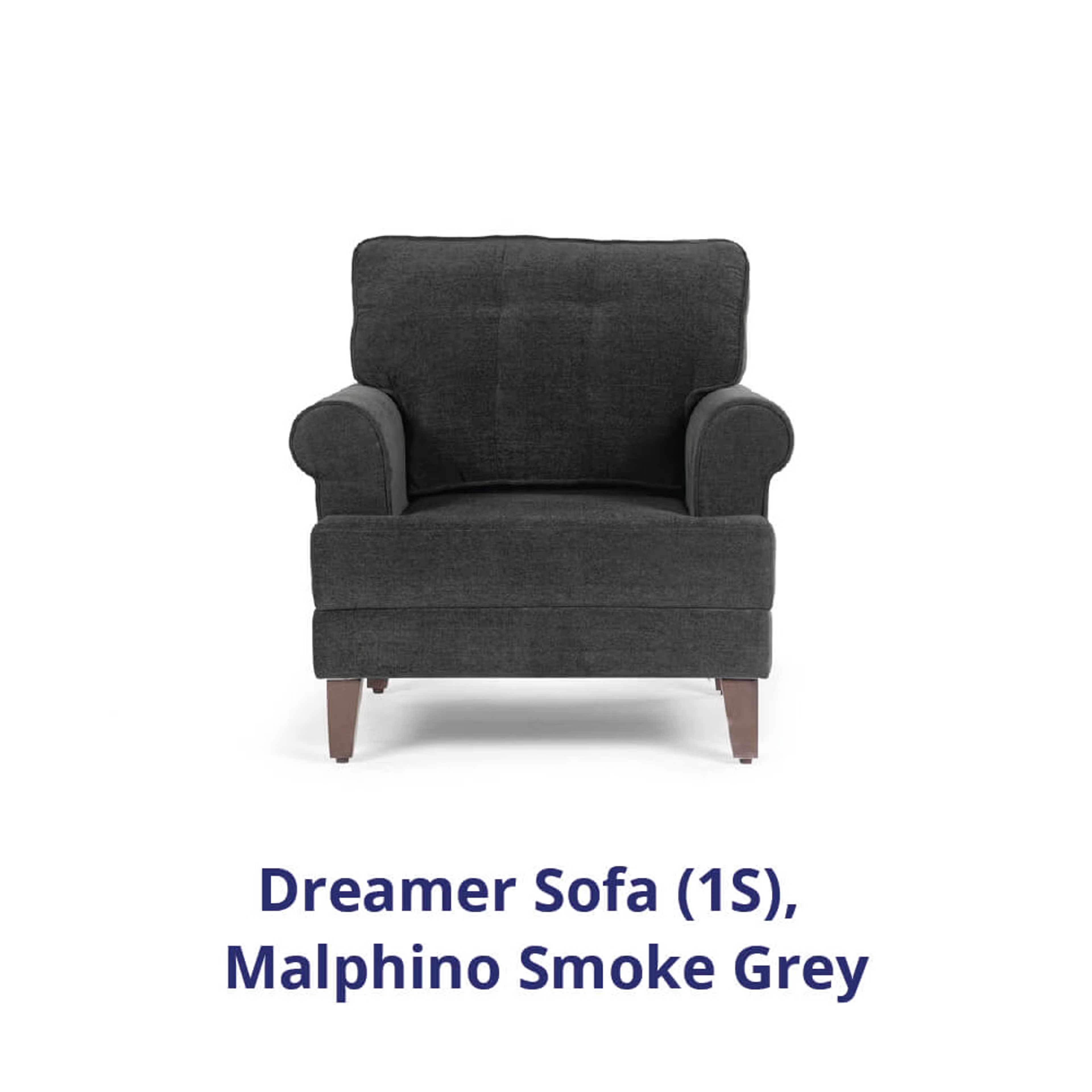 Home 41 Wakefit Dreamer Sofa - Single Seater Regular, 1, Malphino Smoke Grey