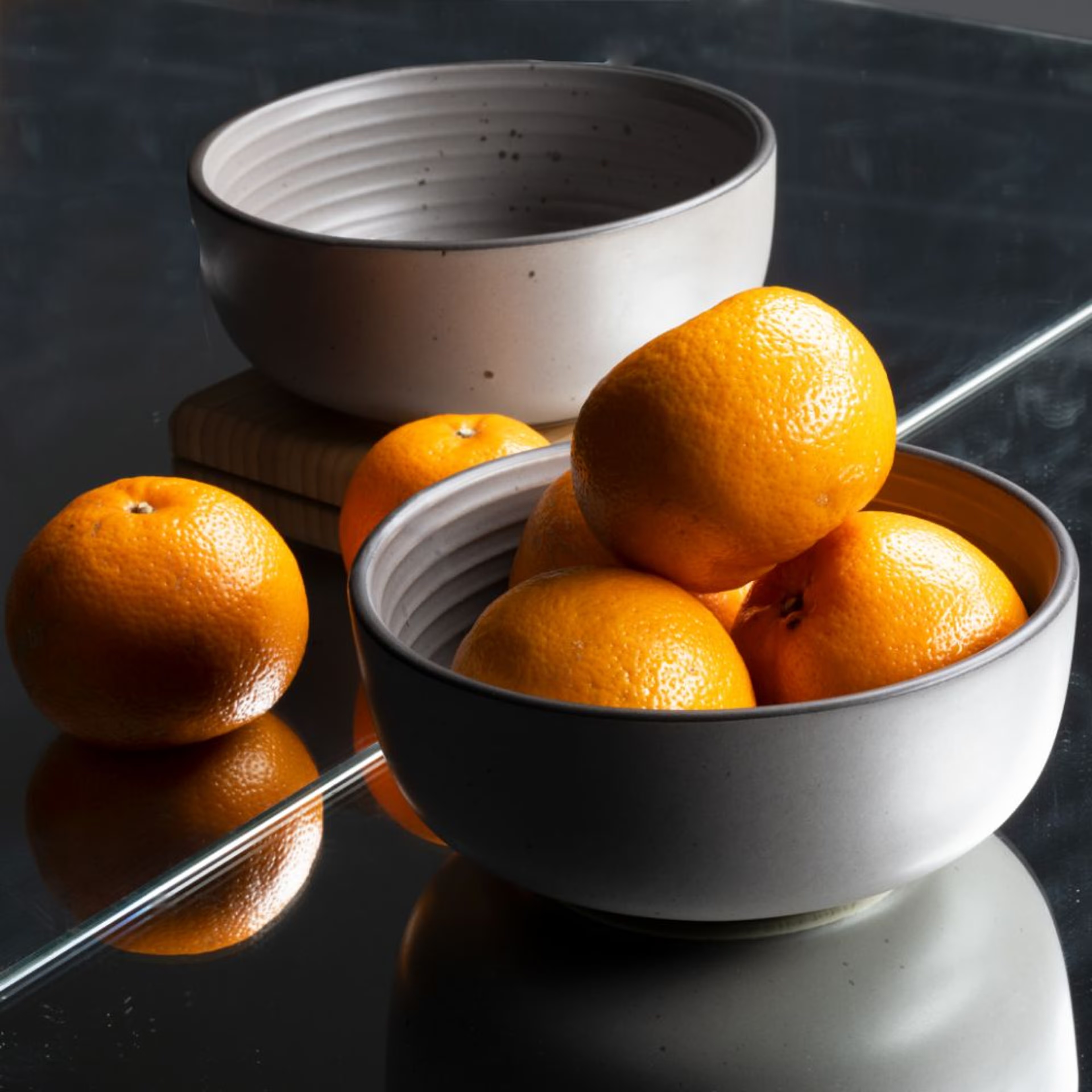 Serving Bowls | Set of 2 | 1.5 ltr | Stoneware Ceramic | Toxin Free | BPA and led free | Microwave & Dishwasher Safe bowls for Snacks,Rice,Dal,Fruits,Salad,Pasta,Noodle,Maggi | Grey cement | Feat Stoneware, Set of 2, Serving Bowl, Grey