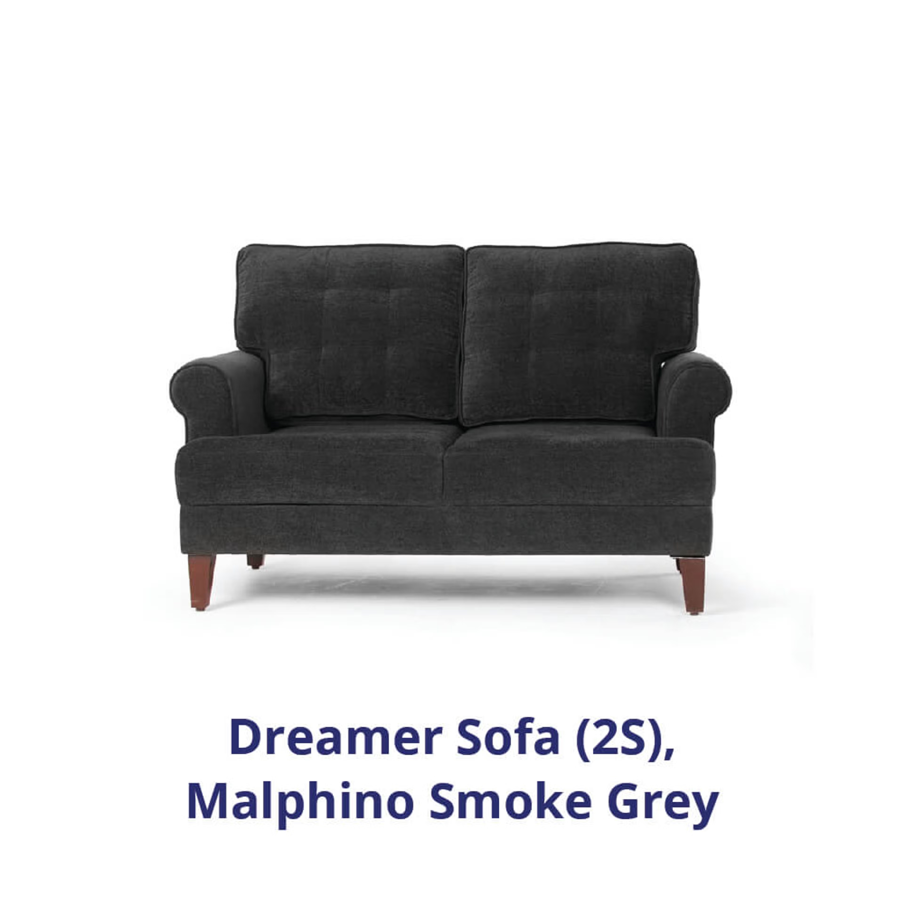 Home 25 Wakefit Dreamer Sofa - Two Seater Regular, 2, Malphino Smoke Grey