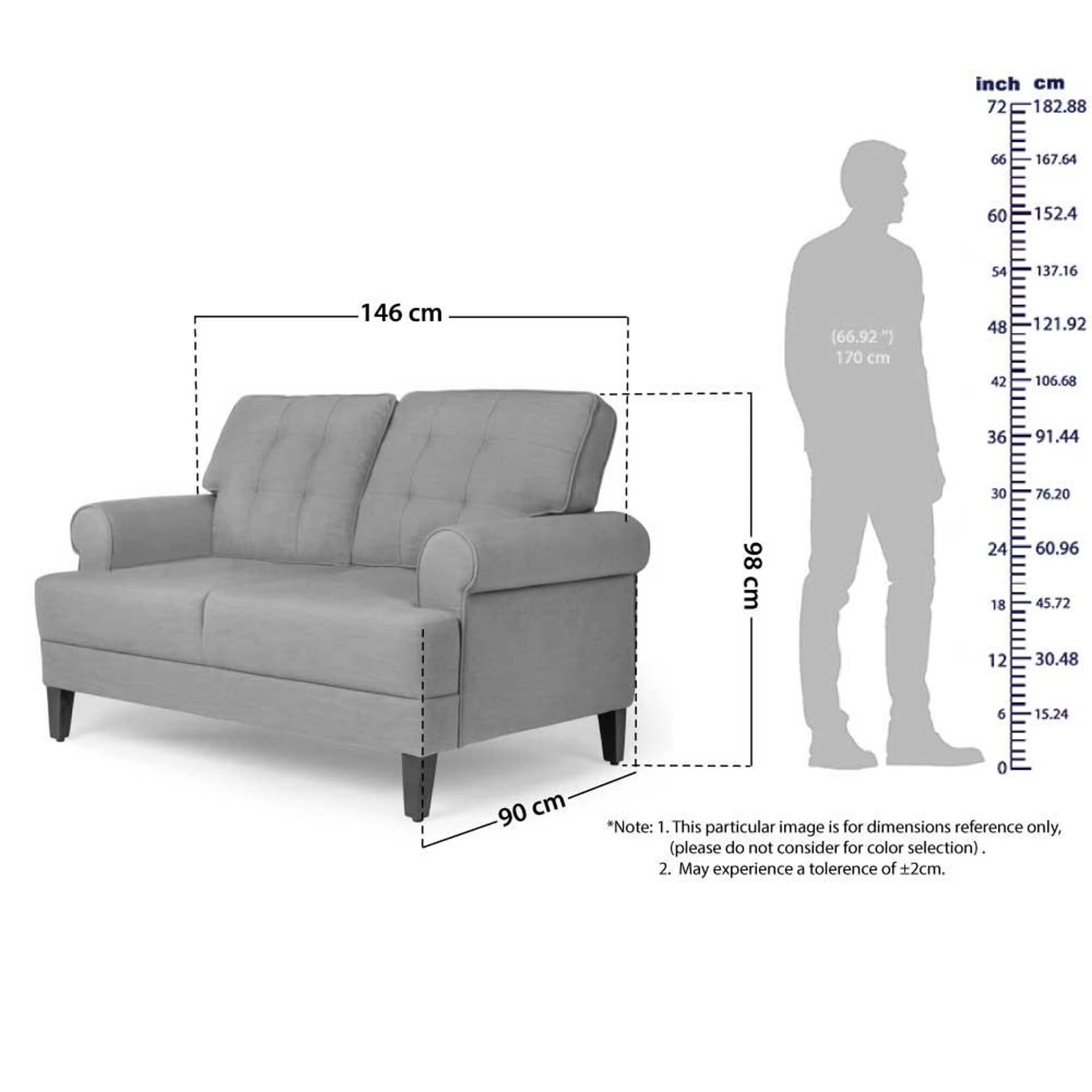 Wakefit Dreamer Sofa - Two Seater Regular, 2, Malphino Dark Earth 4 Wakefit Dreamer Sofa - Two Seater Regular, 2, Malphino Dark Earth