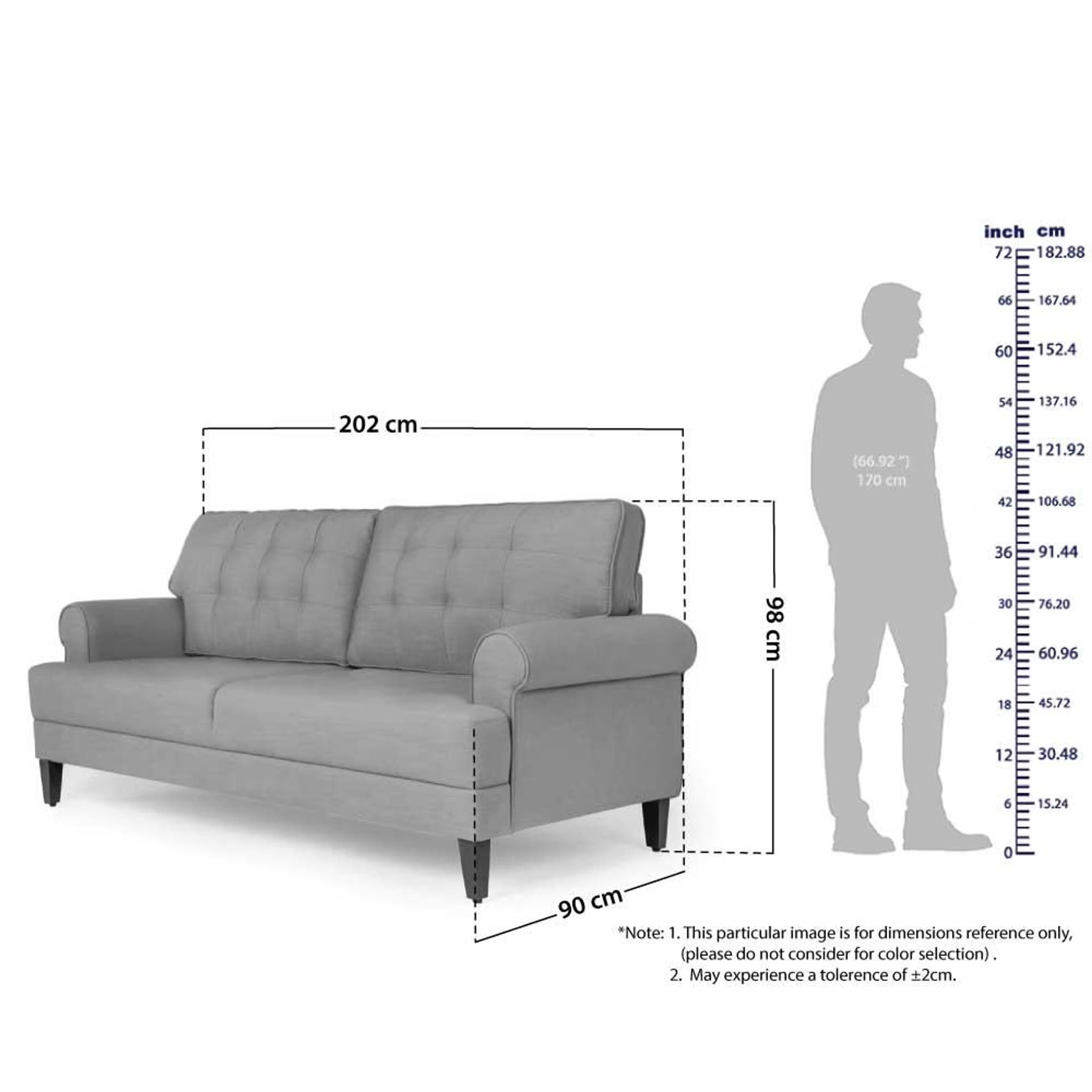Home 29 Wakefit Dreamer Sofa - Three Seater Regular, 3, Malphino Dark Earth