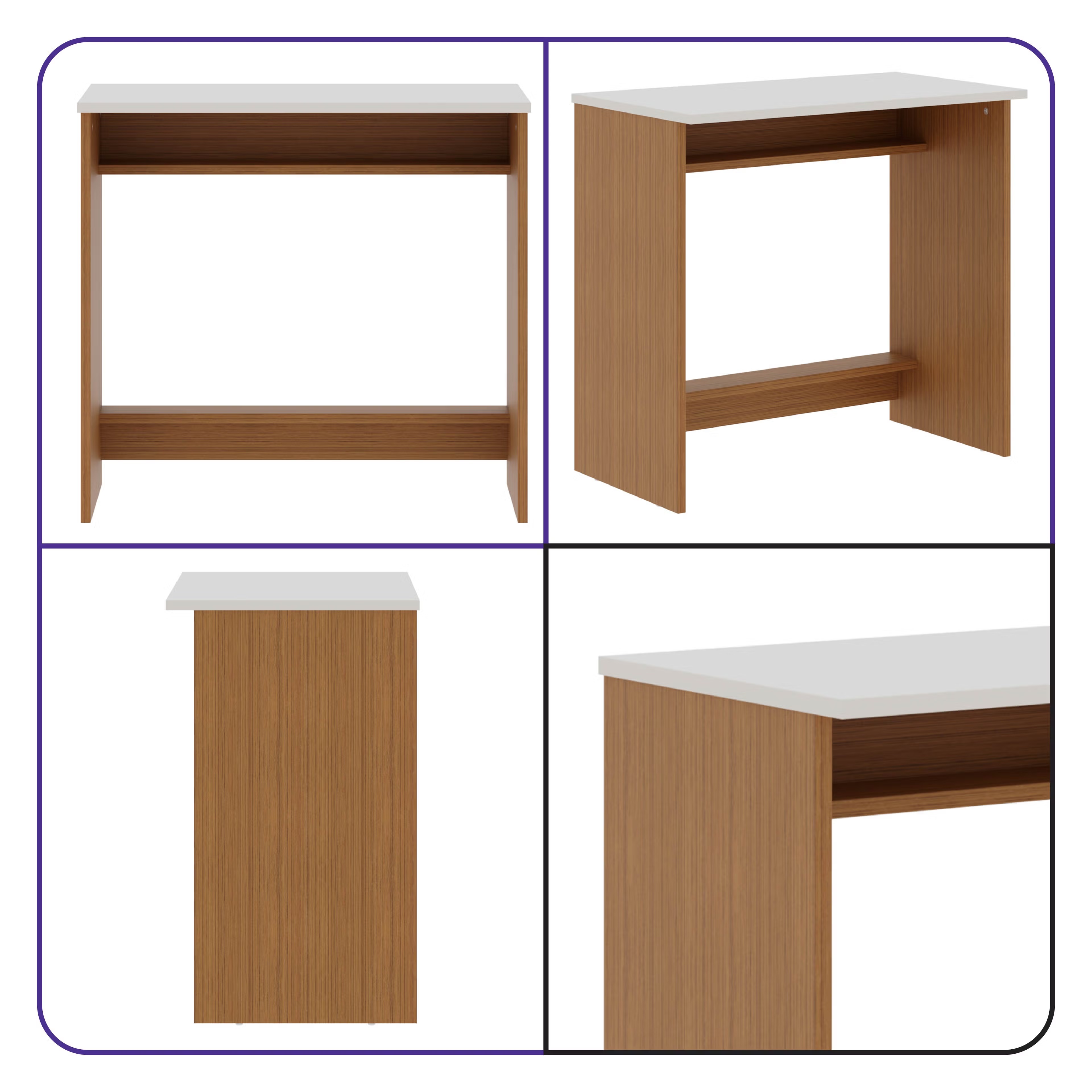 Wakefit Cabrera Study Table - Urban Teak and White Urban Teak and White