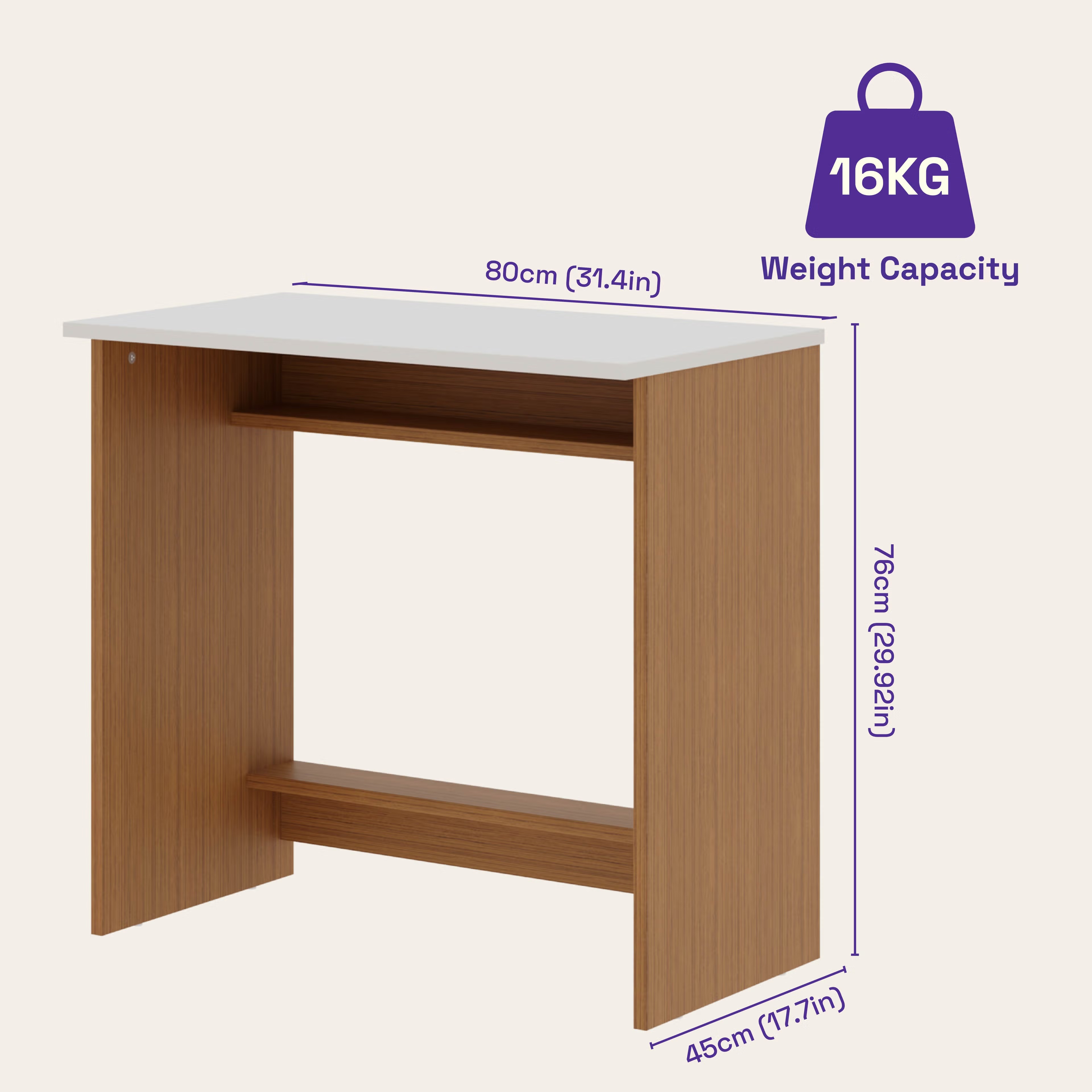 Wakefit Cabrera Study Table - Urban Teak and White Urban Teak and White 7 Wakefit Cabrera Study Table - Urban Teak and White Urban Teak and White