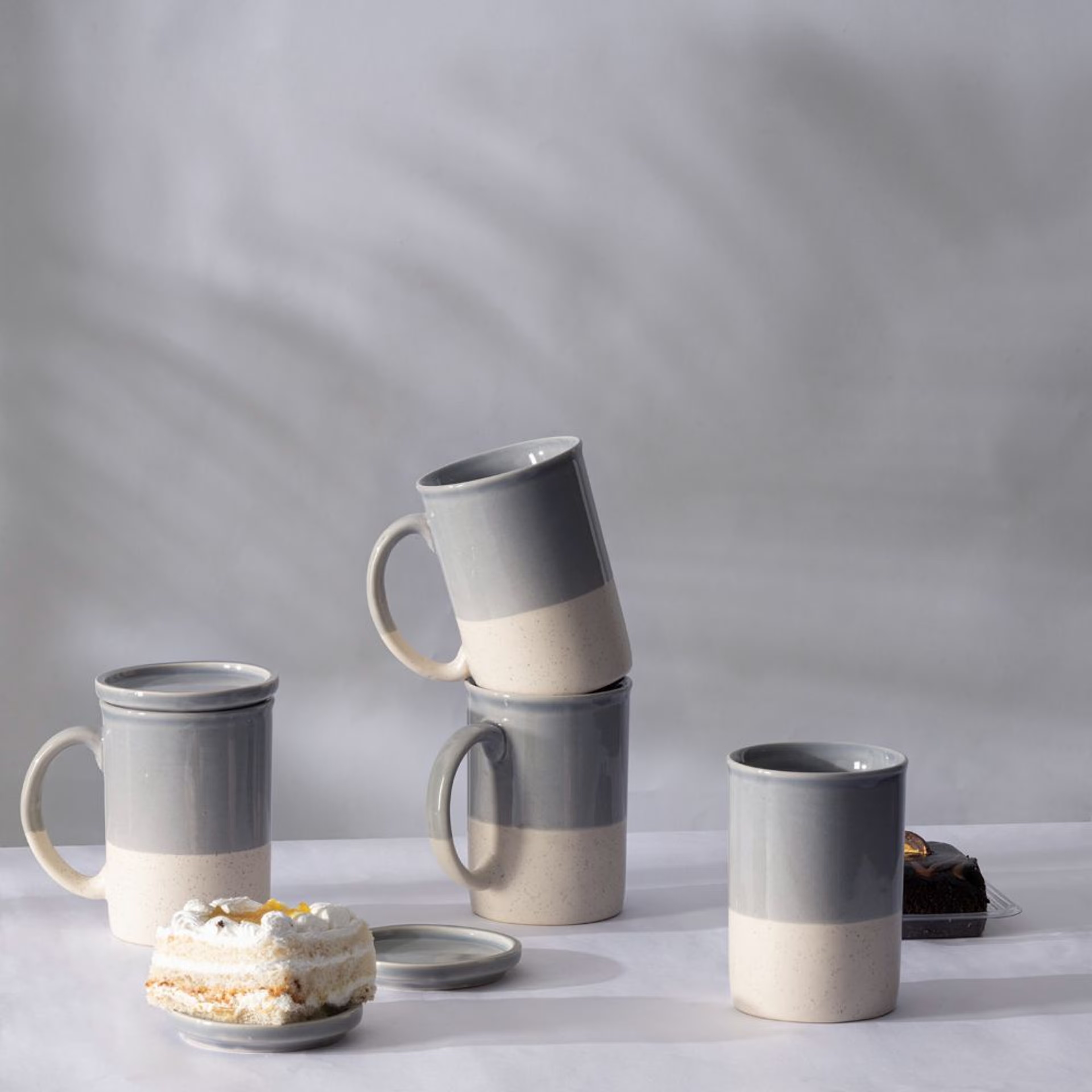 Premium Coffee Mugs | Set of 4 | 300 ml | Eco-Friendly Stoneware Ceramic | Toxin Free | BPA and Lead free | Perfect for gifting | Microwave & Dishwasher Safe | Blue | Fleck Stoneware, Set of 4, Mug, Teal