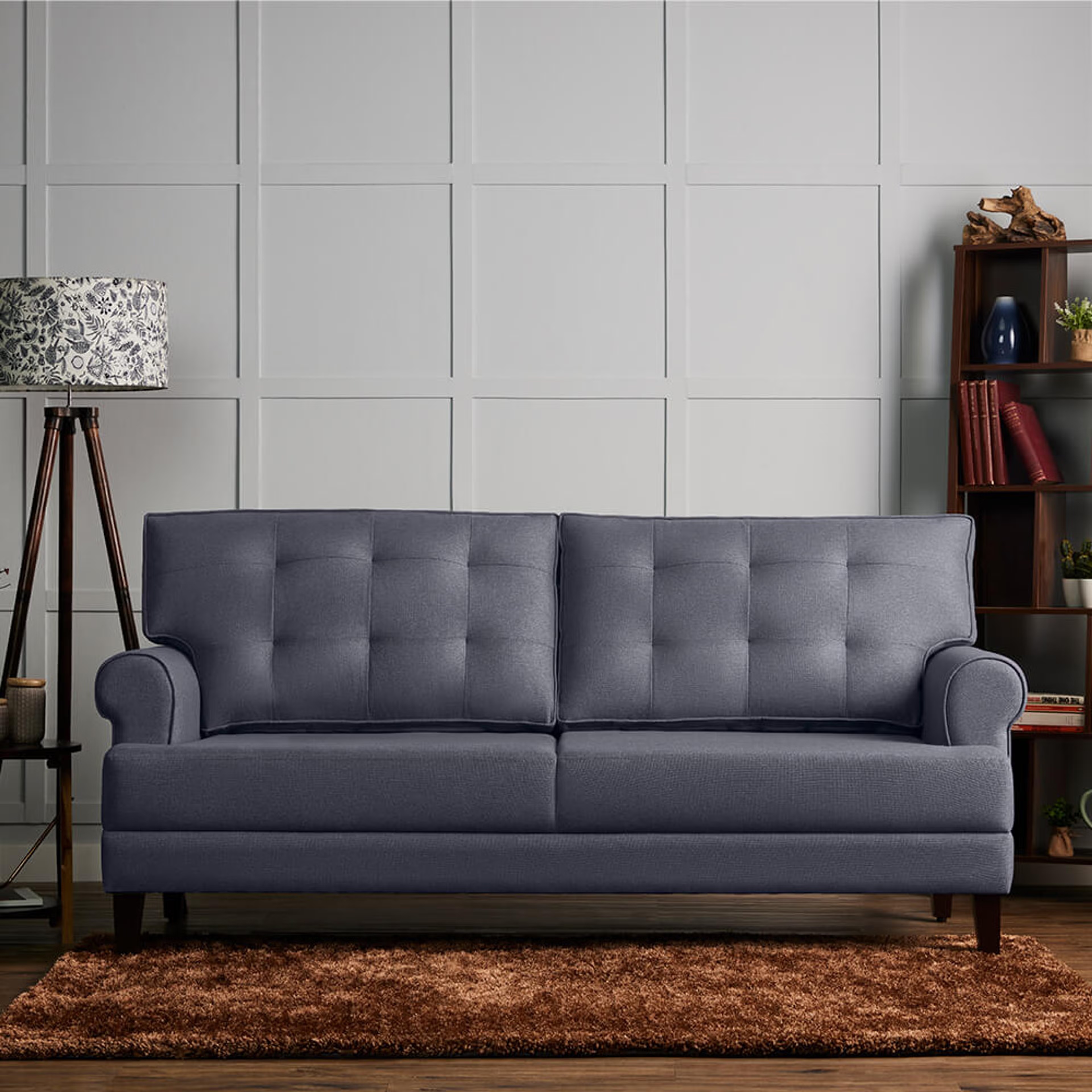 Wakefit Dreamer Sofa Set (3+1+1) Regular, 3 + 1 + 1, Omega Blue