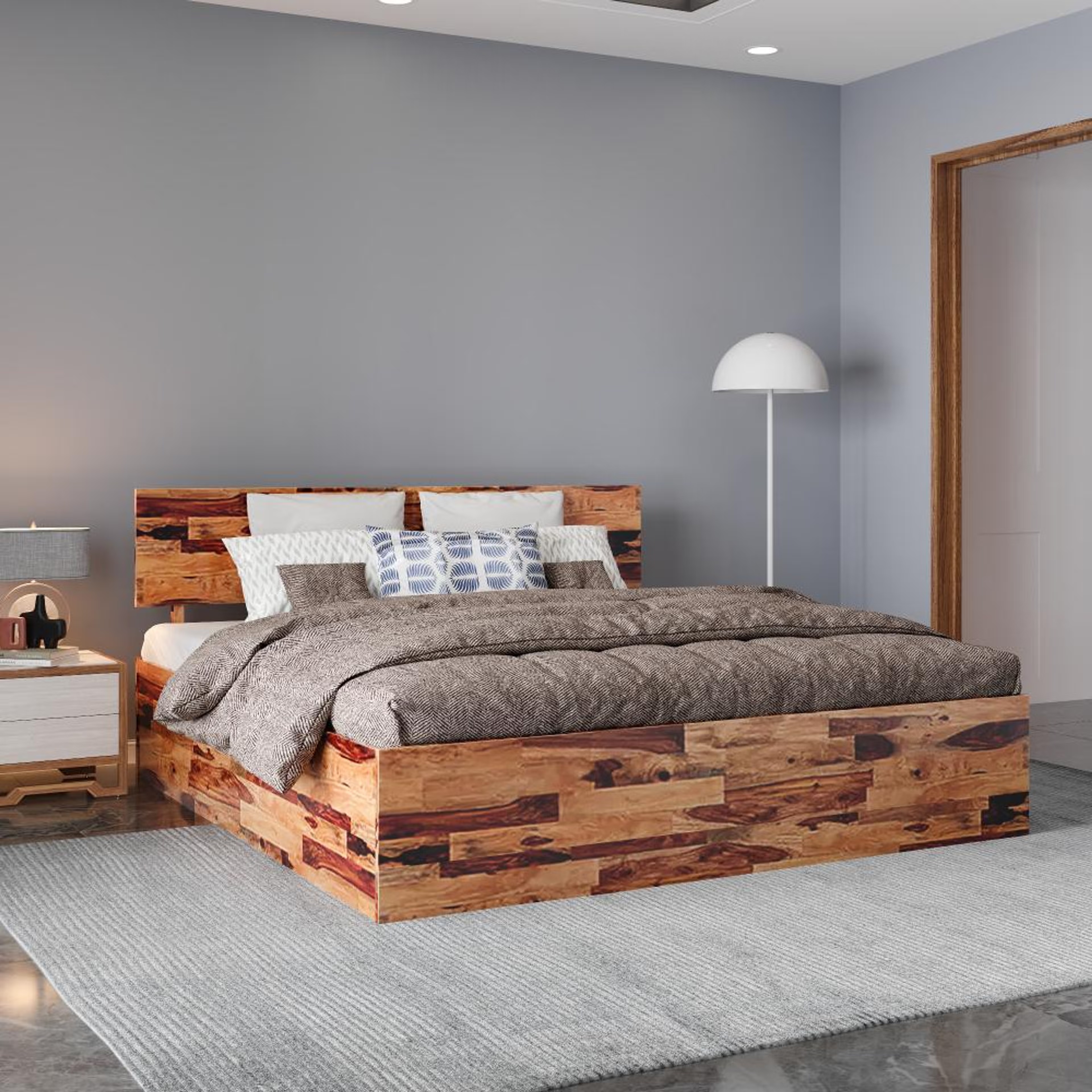 Wakefit Andromeda King Sheesham Wood Bed King - 78" x 72\