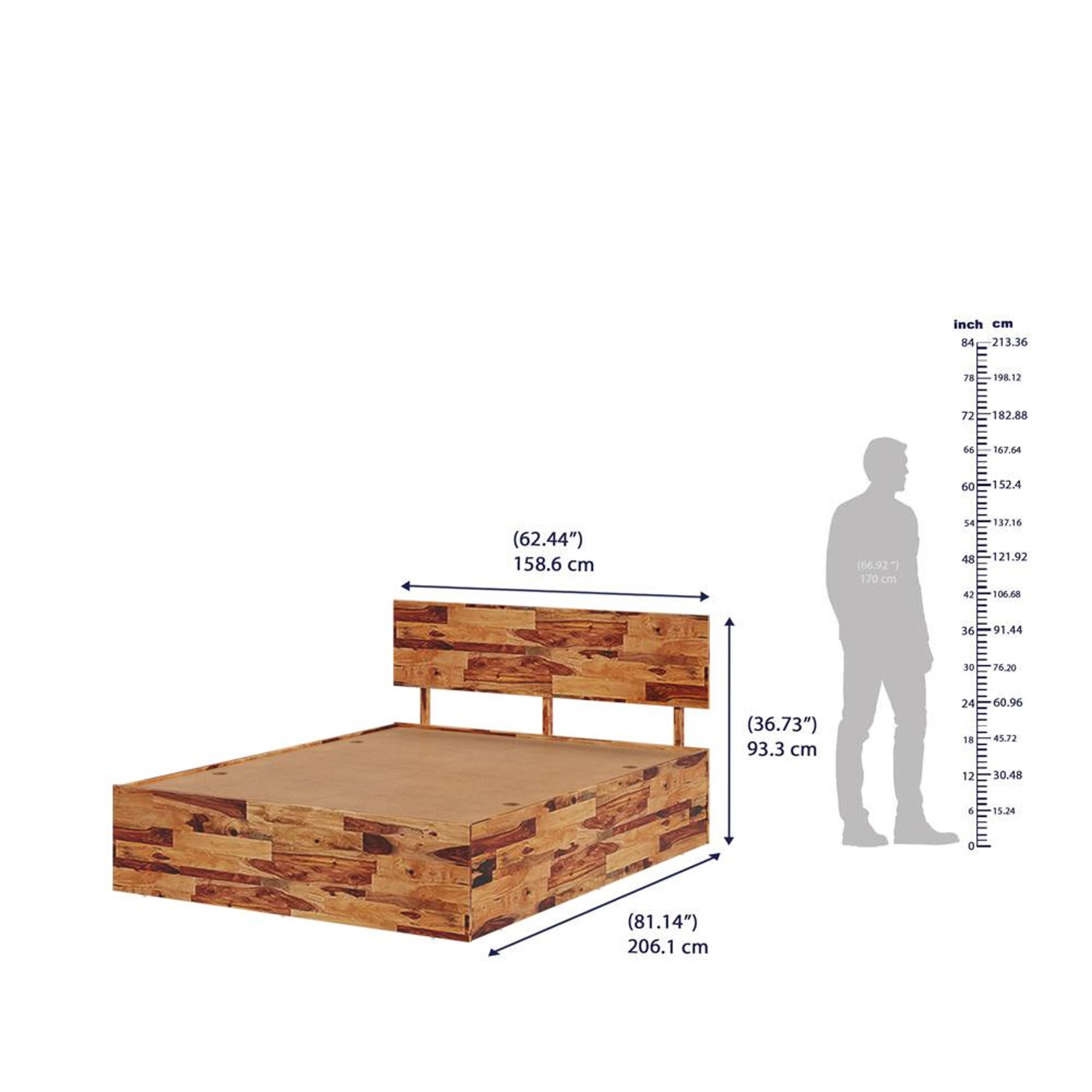 Wakefit Andromeda Queen Sheesham Wood Bed Queen - 78" x 60 7 Wakefit Andromeda Queen Sheesham Wood Bed Queen - 78" x 60\