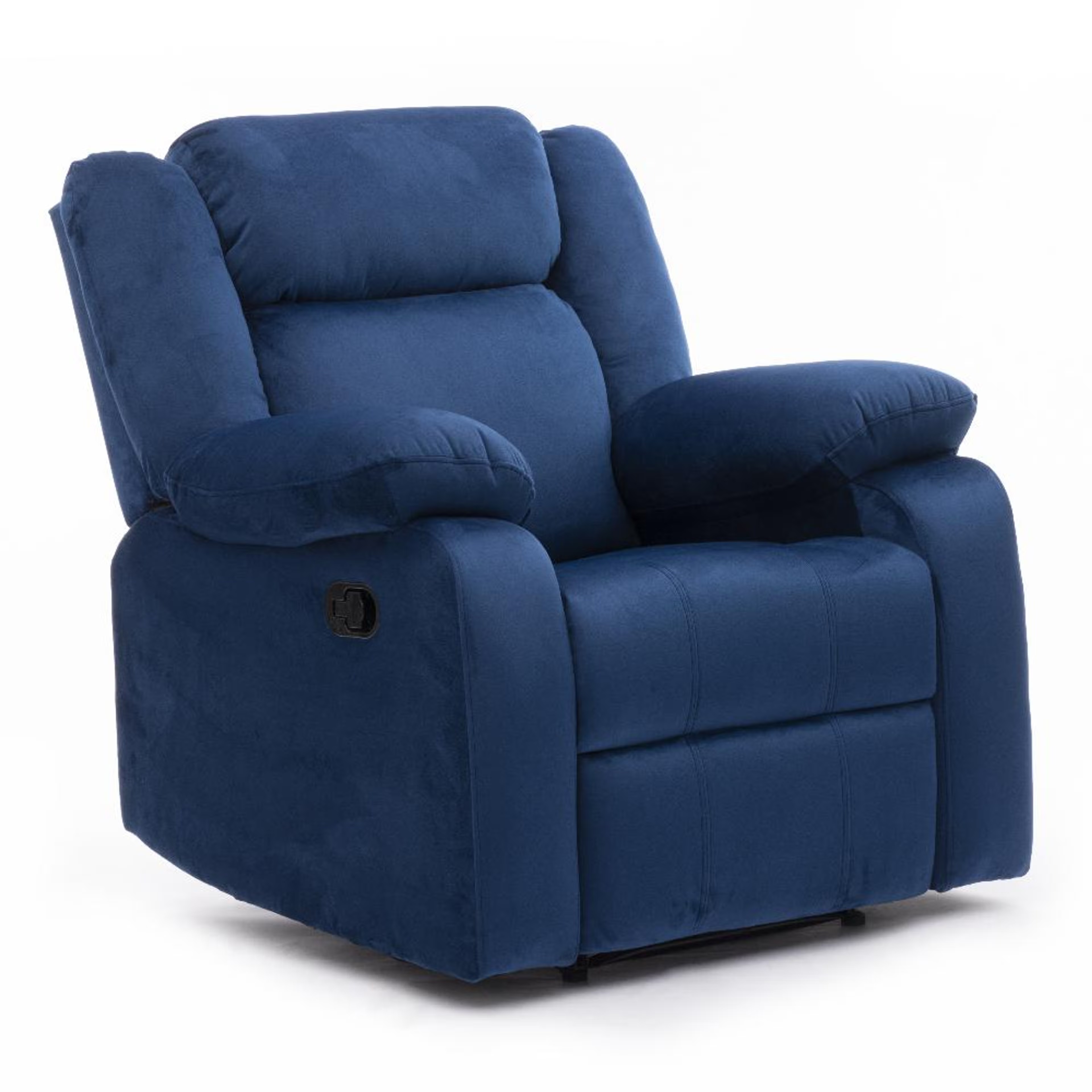 Home 37 Wakefit Swayback Recliner - 1 Seater - Velvet Blue Manual, Regular, 1 Seater, Blue