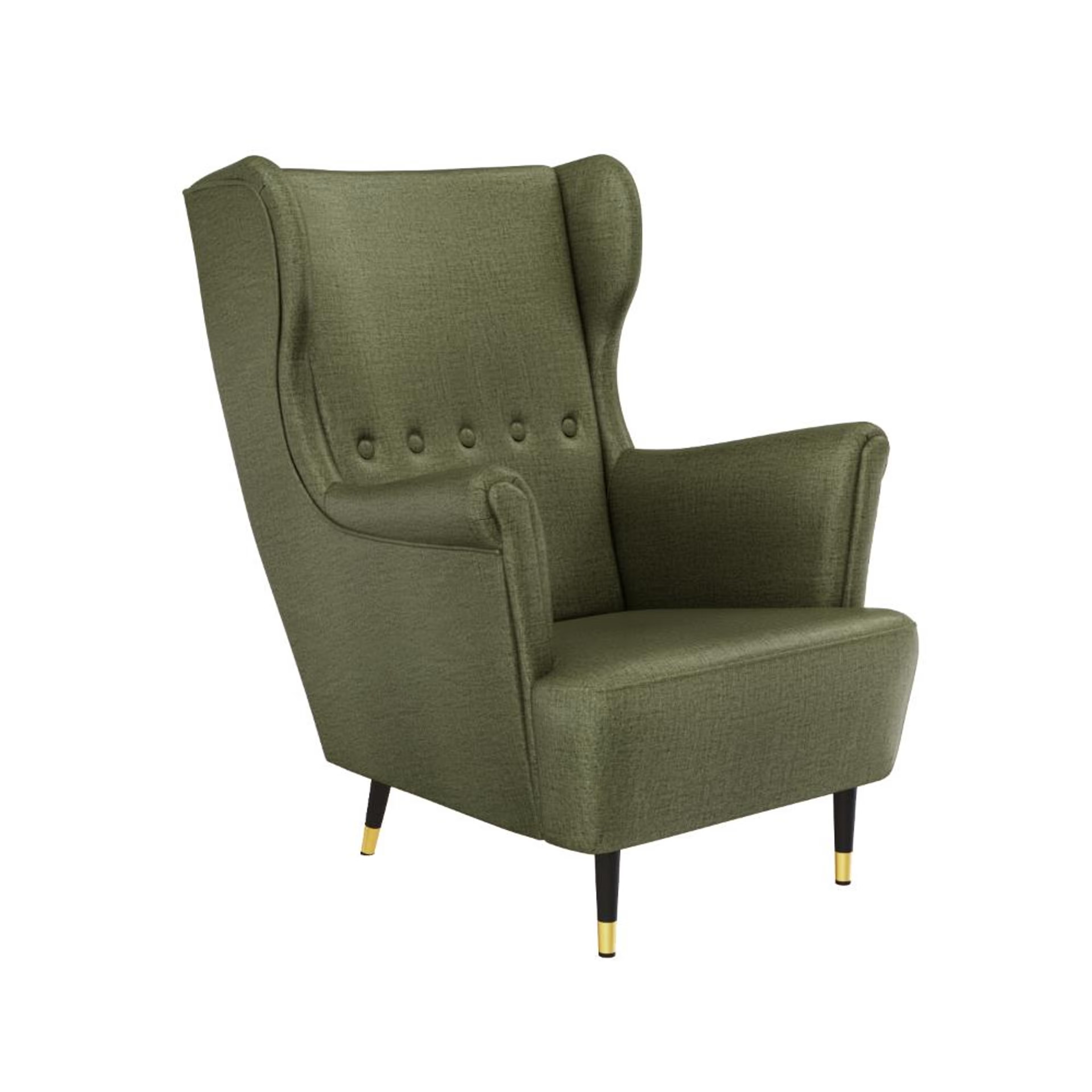 Home 30 Wakefit Nicco Wing Chair - Reflection Green without Ottoman, Green