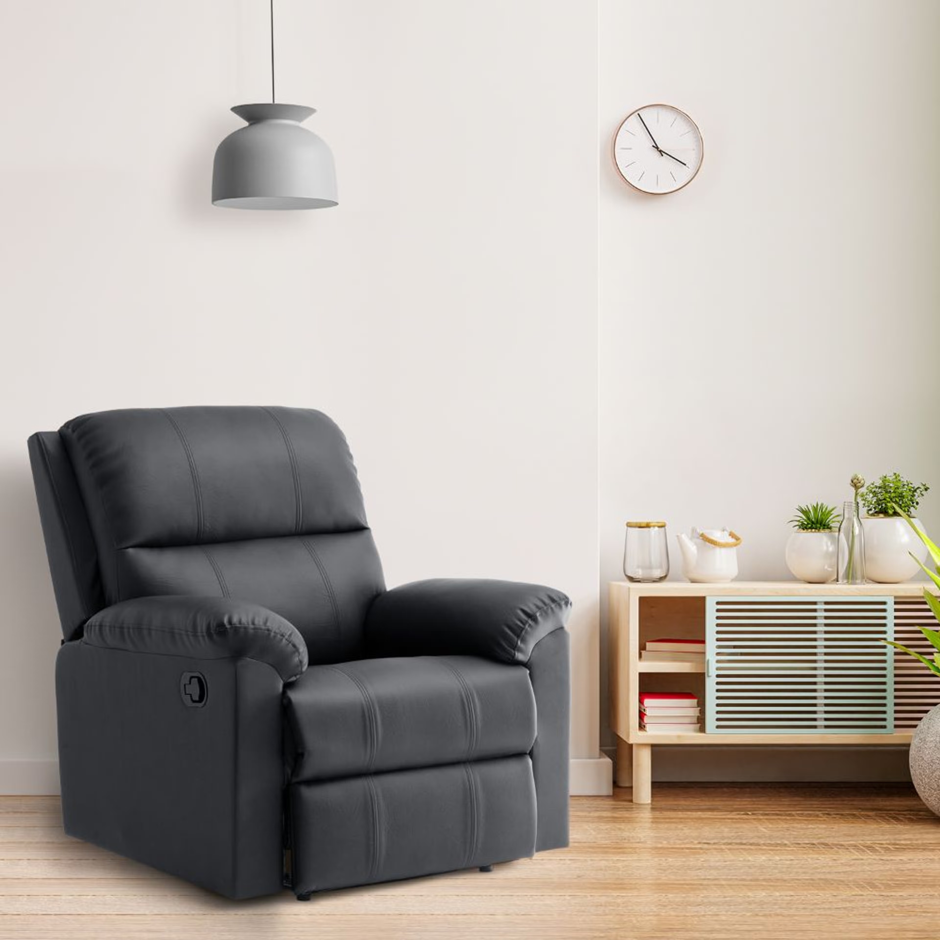 Wakefit Comforta Recliner - 1 Seater - Marble Grey Manual, Regular, 1 Seater, Marble Grey